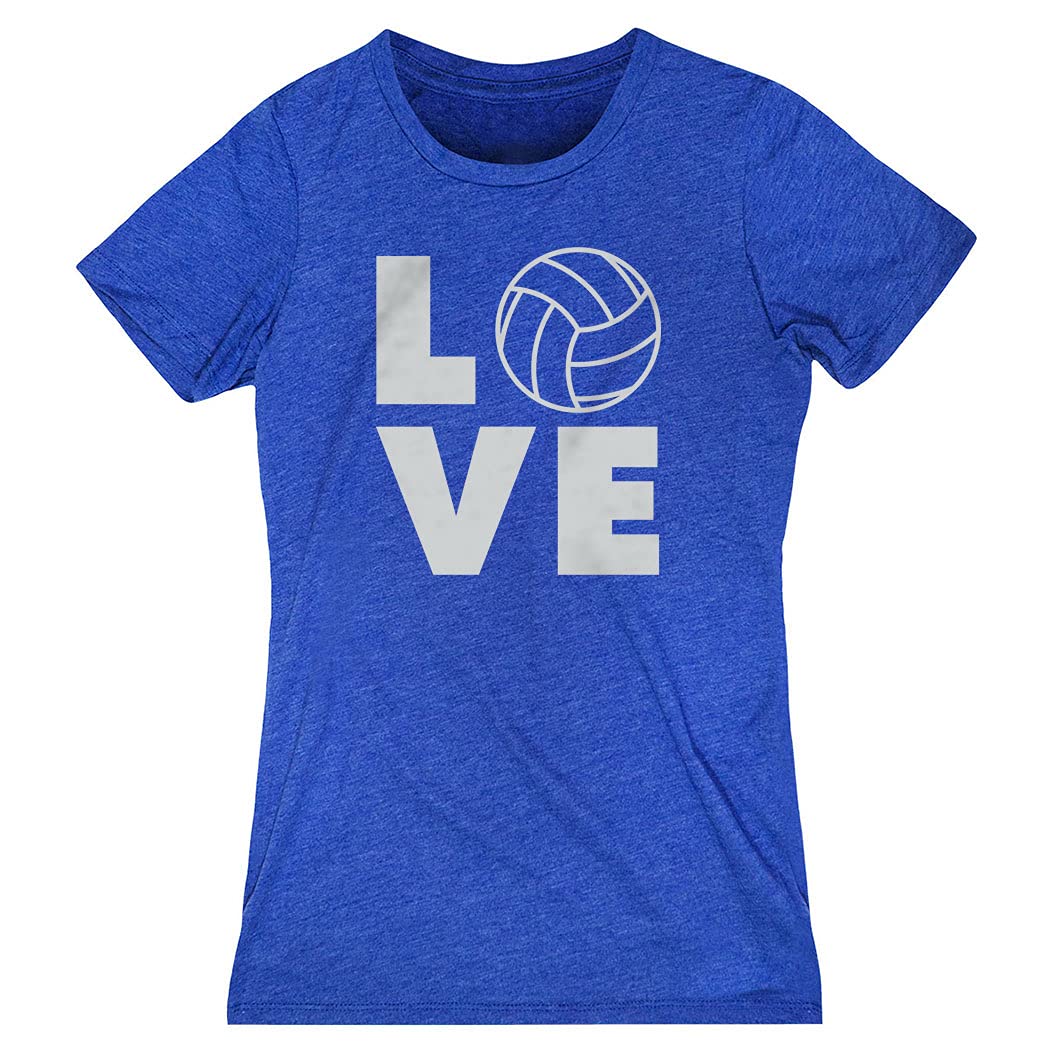 Volleyball Love Women's Everyday T-Shirt | Soft Cotton Volleyball Tee for Women | Adult Sizes S-XXL | Perfect for Practice, Games & Casual Wear