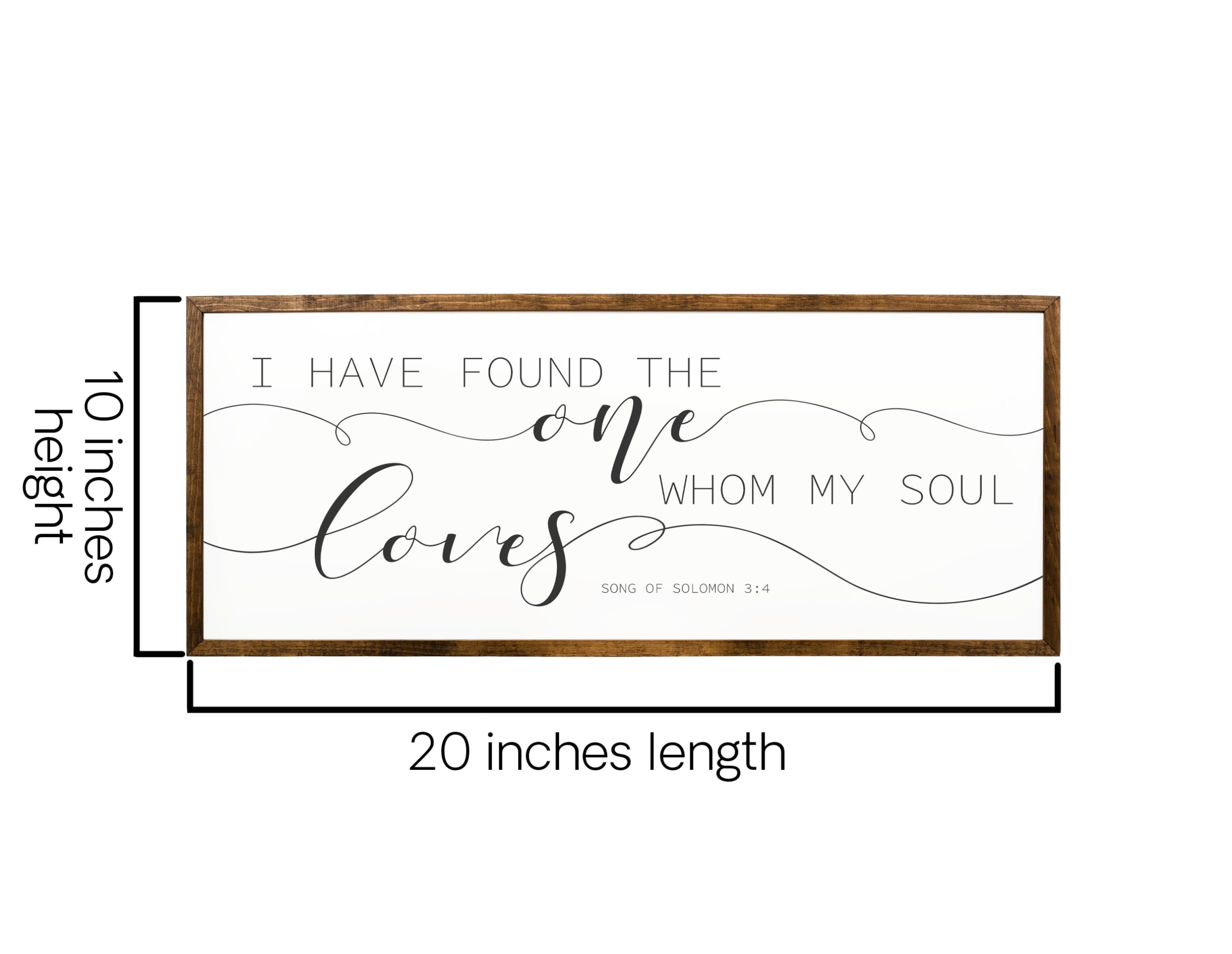 10x20 Inches 'I Have Found The One Whom My Soul Loves' Wall Sign - Romantic Bible Verse Decor from Song of Solomon - Perfect for Master Bedroom Above Bed, Wedding Gift, or Christian Home Decor