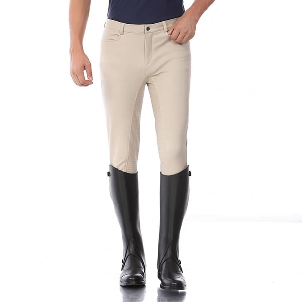 Premium Men's Equestrian Breeches with Full Seat Silicone Grip - Comfortable Horse Riding Pants for Dressage, Jumping & Training - Durable Equestrian Equipment for Professional & Casual Riders
