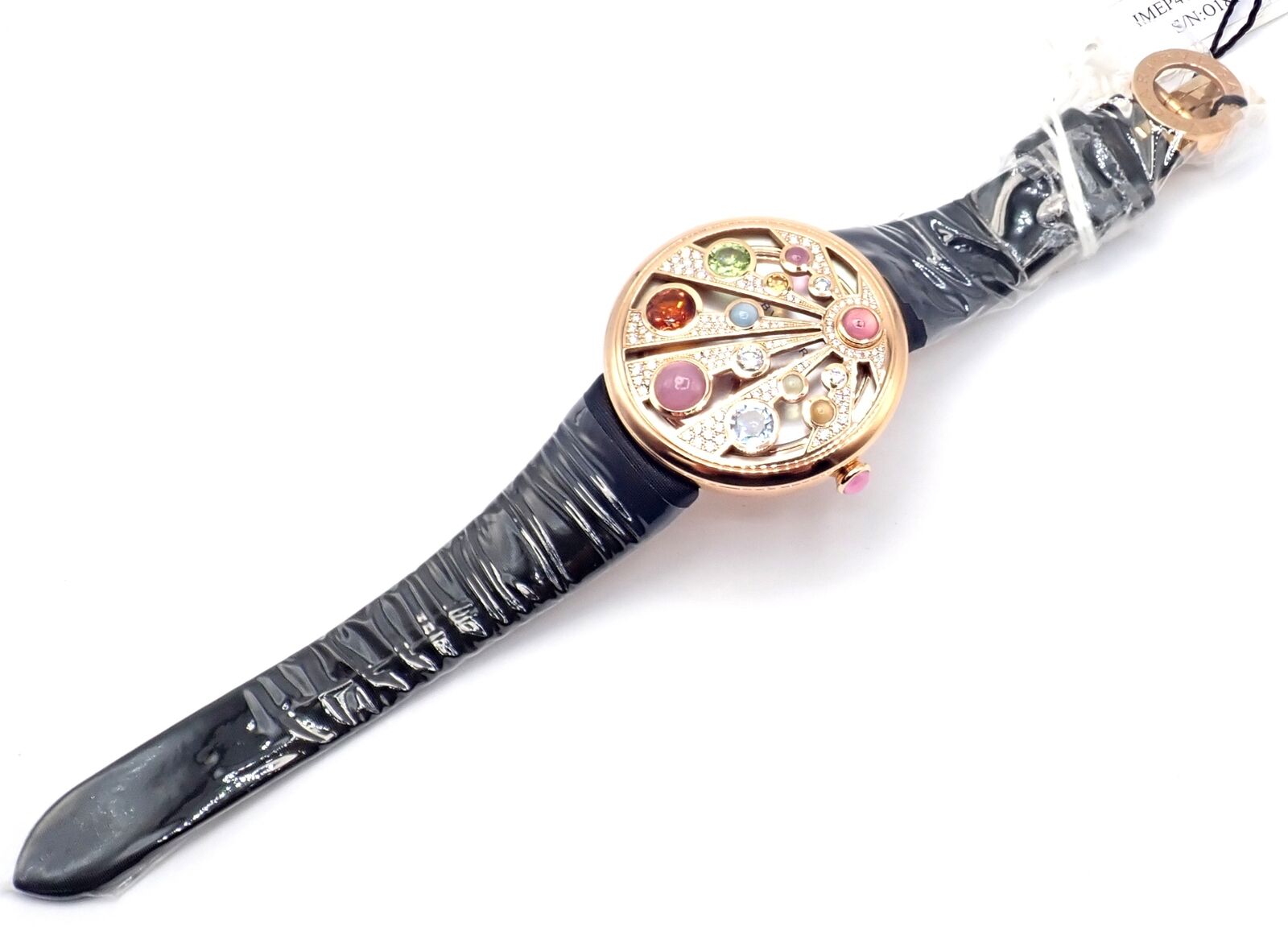 Bulgari Mediterranian Eden 18k Rose Gold Diamond Watch with Mother of Pearl Dial & Color Stones - Luxury Women's Timepiece for Special Occasions & Evening Events