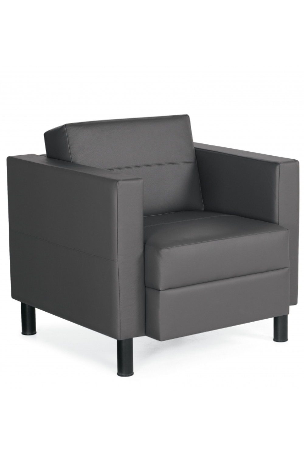 Global Citi Lounge Dark Gray Vinyl Chair (7875) - Modern Office Chair for Home & Workspaces, Comfortable Seating for Work, Gaming & Relaxation