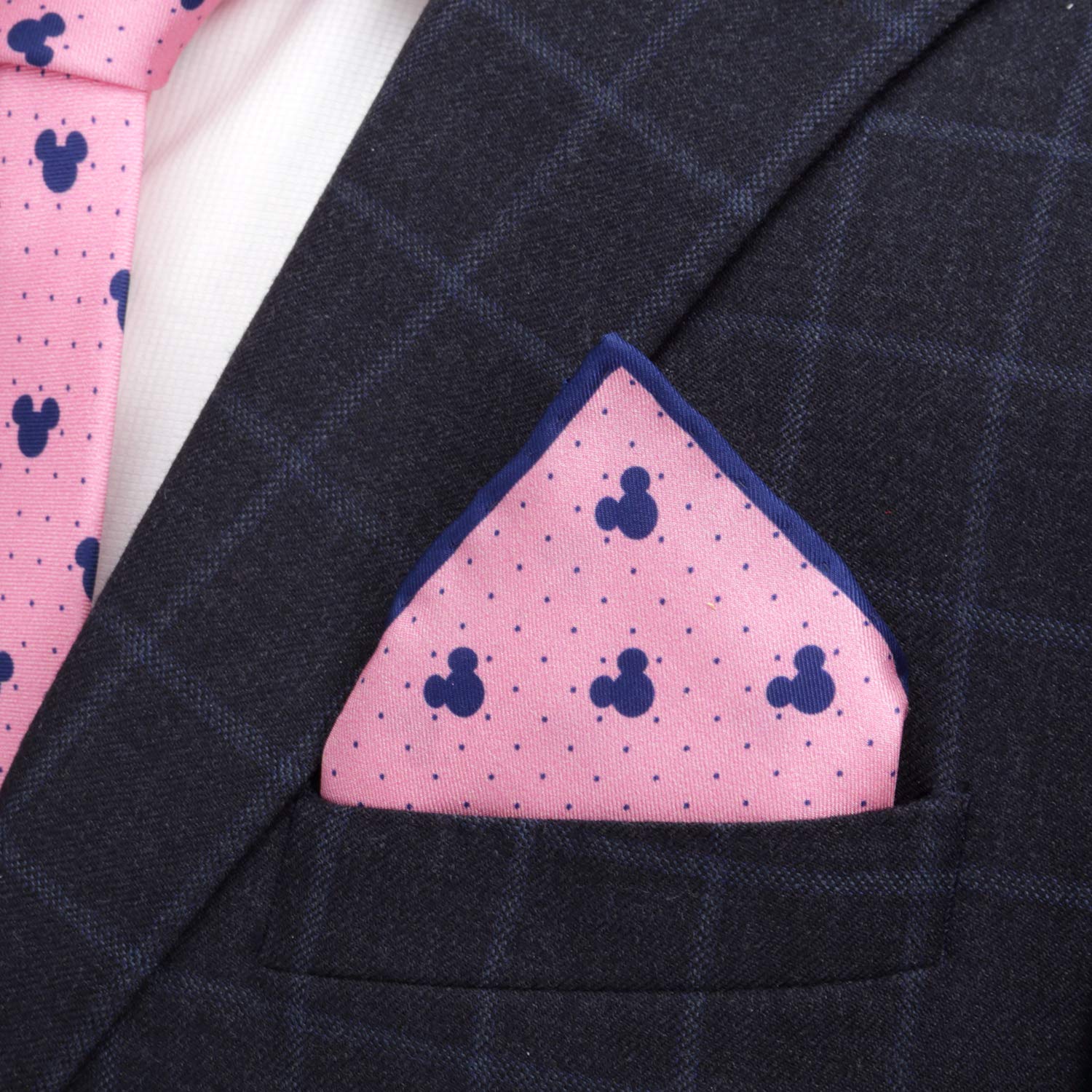 Mickey Mouse Polka Dot Pink Pocket Square - Stylish Handkerchief for Men's Suits, Weddings & Formal Events