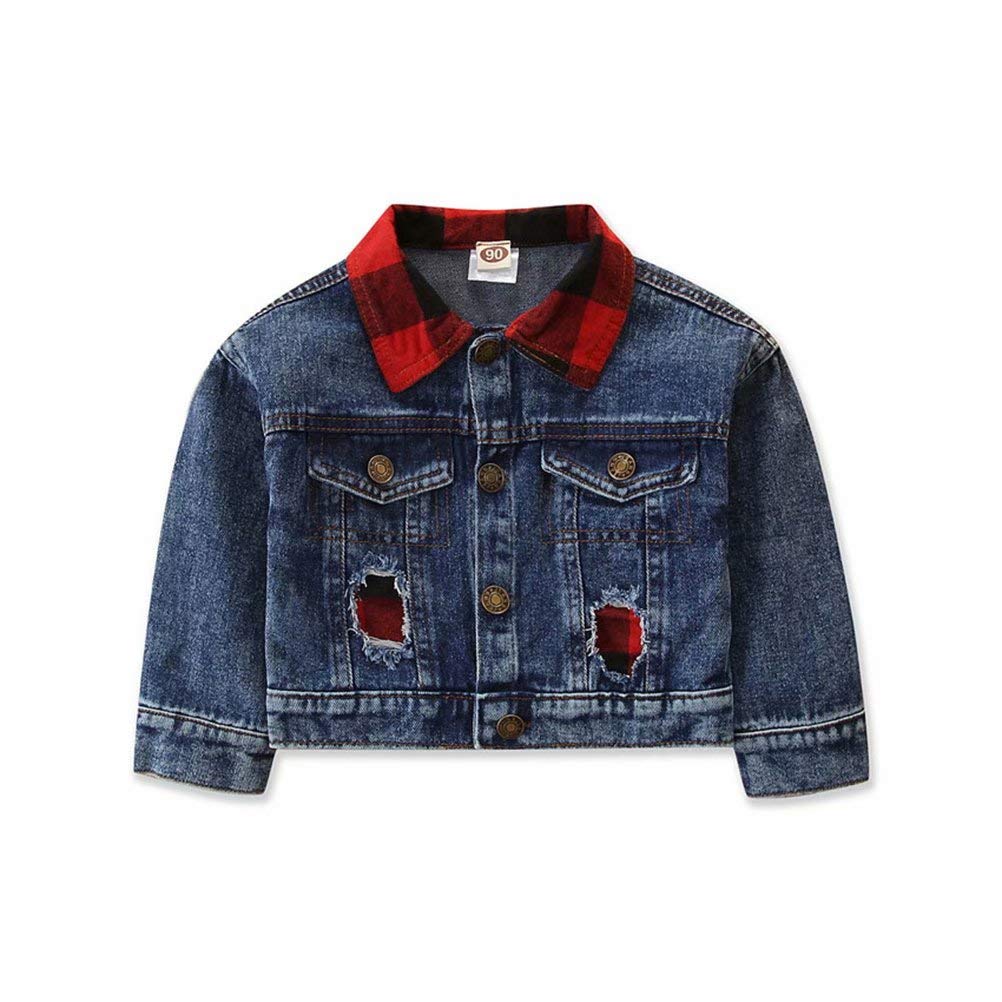 Toddler Girls Denim Jacket with Button Down Design - Stylish Jeans Coat for Outdoor Play and Casual Wear