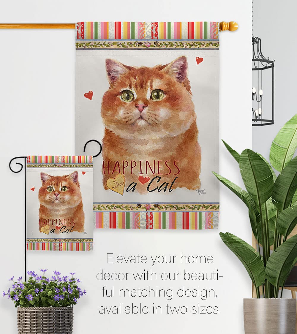 Scottish Cat Garden Flag Set - Double-Sided Pet Decor for Yard & Home