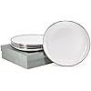 Elegant White Appetizer Plate Set of 4 - Perfect for Dinner Parties, Wedding Gifts & Home Entertaining
