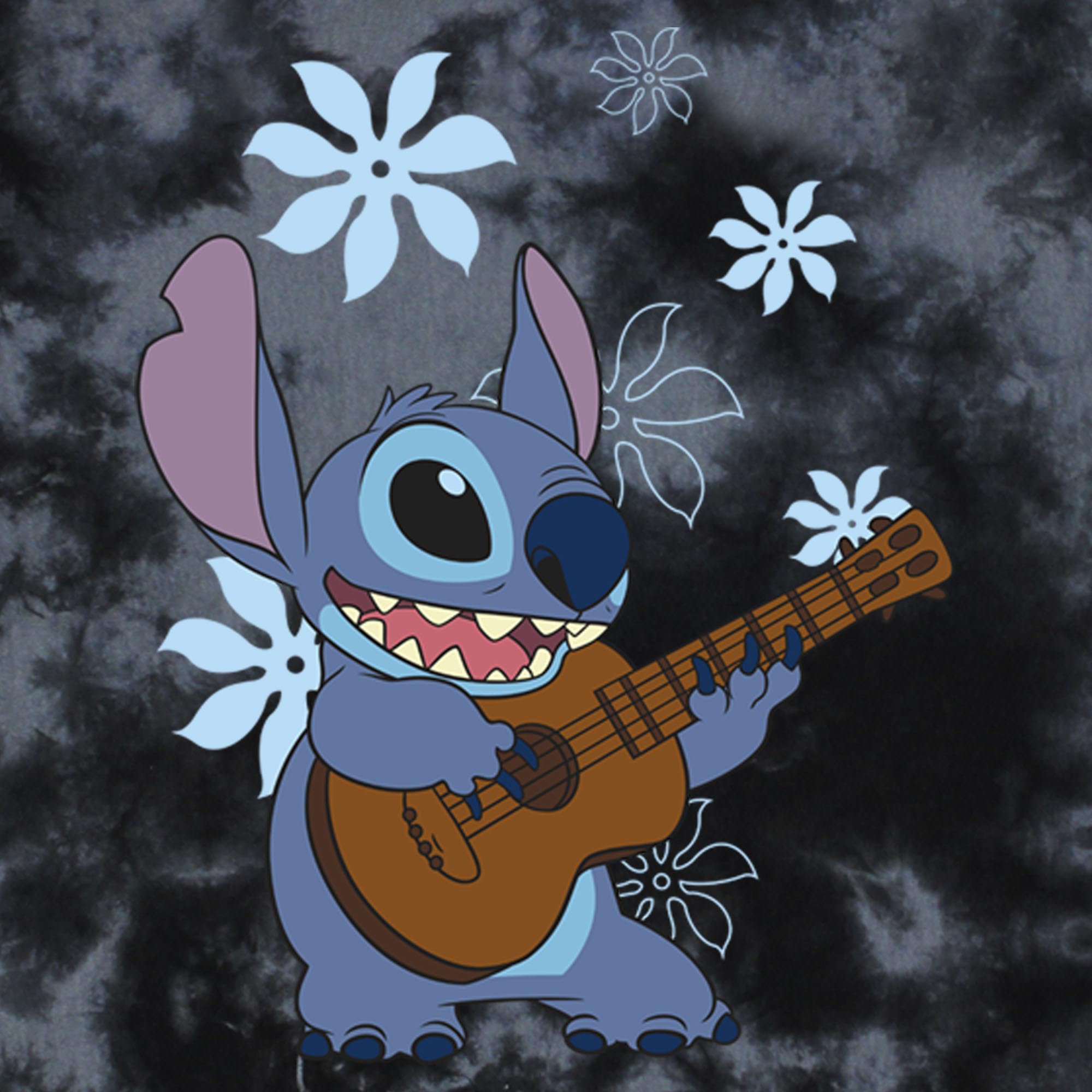 Disney Lilo & Stitch Hawaiian Flowers Print Men's Casual Wash T-Shirt - Soft Cotton Tee for Summer Vacation, Beach Outings & Disney Theme Park Visits