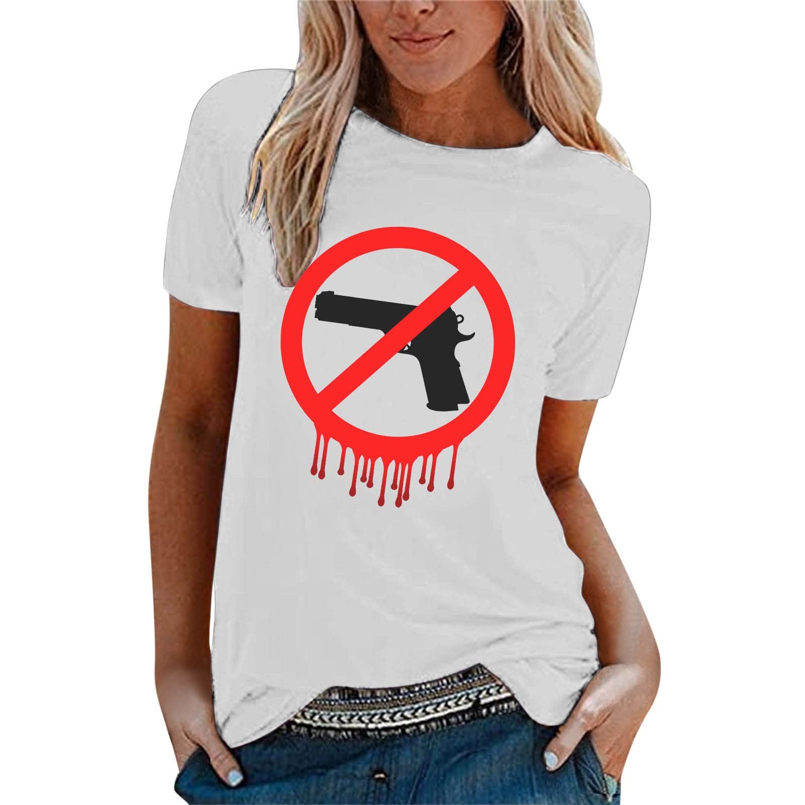 Stylish Unisex Summer Tops & Blouses - Casual Short Sleeve Loose Fit Prohibited Print Shirts for Women & Men | Perfect for Beach Outings, Vacations & Everyday Wear