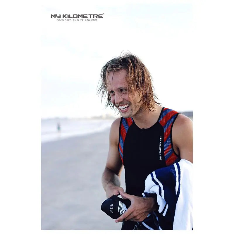 Men's Triathlon Suit Sleeveless - Triathlon Race Suit for Swim Bike Run | Lightweight Quick-Dry Skinsuit for Competitive Training & Ironman Events