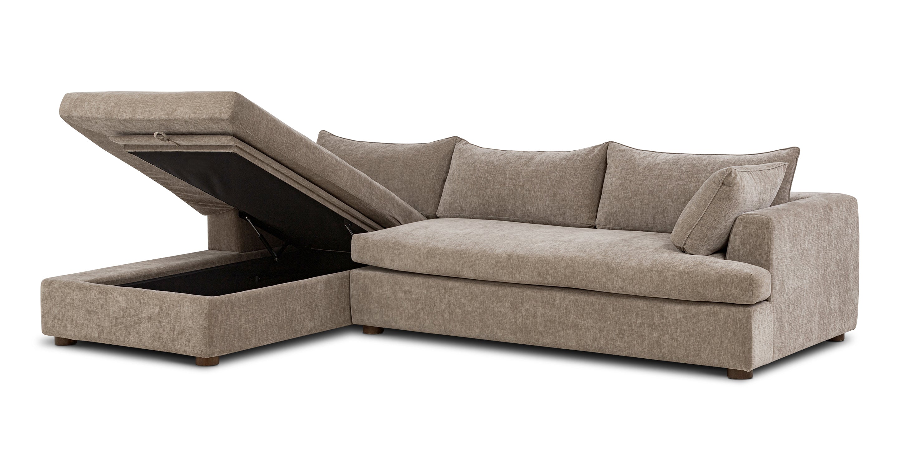 Milo Left Facing Sectional Sofa with Storage | Modern L-Shaped Couch for Living Room | Perfect for Small Spaces & Family Gatherings