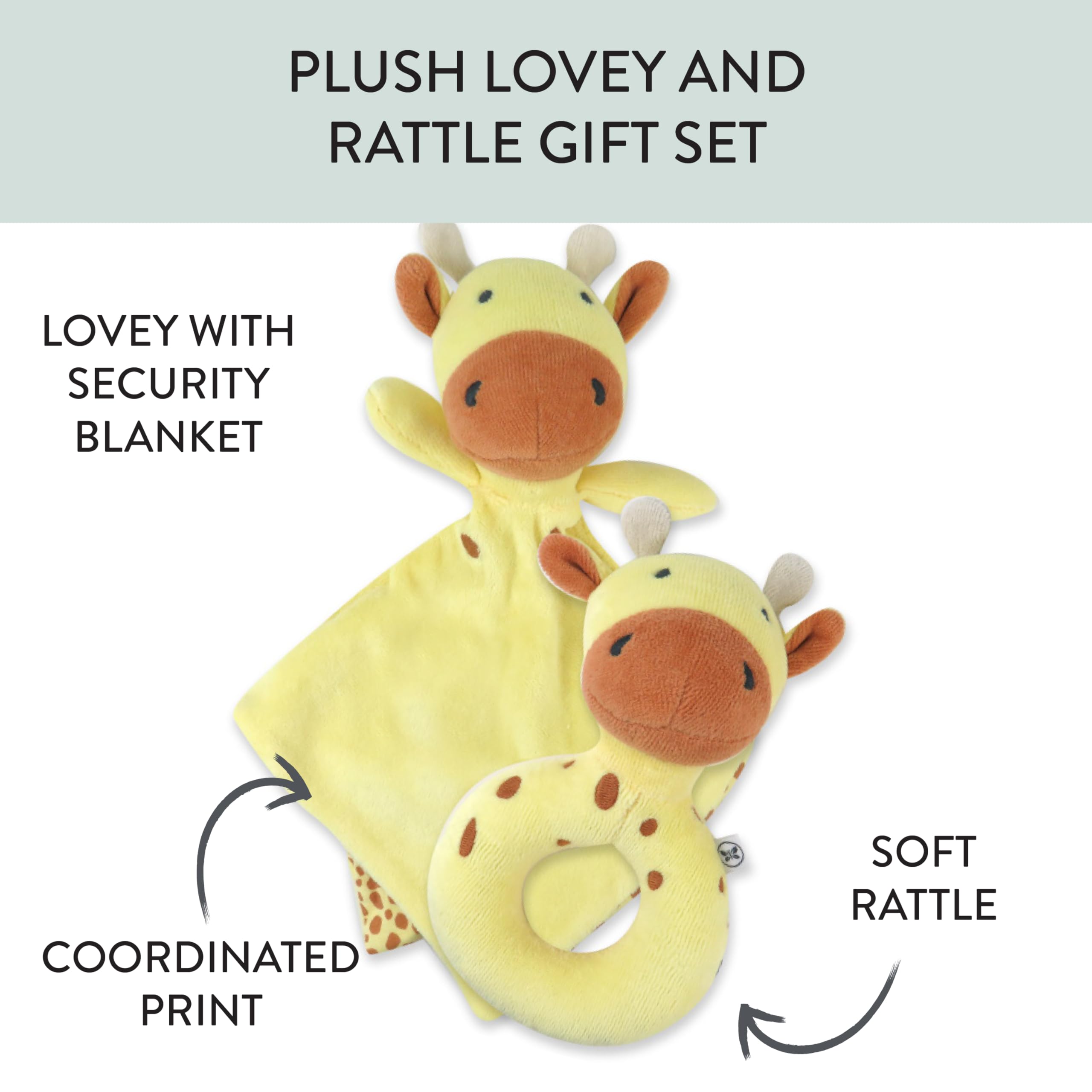 HonestBaby Soft Plush Lovey & Rattle Stuffed Animal Toy - Pale Banana Baby Shower Gift for Newborn Boys & Girls (0-12 Months) - Perfect for Nursery, Stroller & Cuddle Time