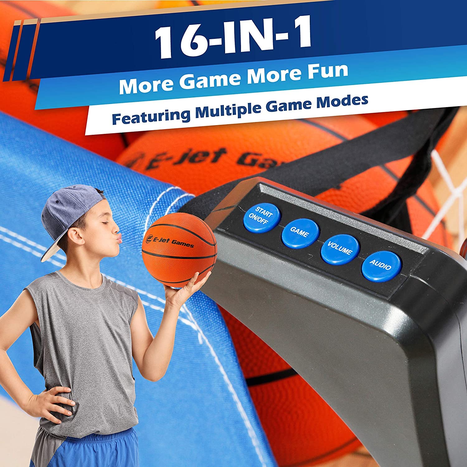 16-in-1 Electronic Basketball Arcade Game Set - Dual Shot Hoop for Kids, Boys & Girls - Fun Sports Gift for Children, Youth & Teens - Perfect for Birthday Parties, Game Rooms & Indoor Play Areas