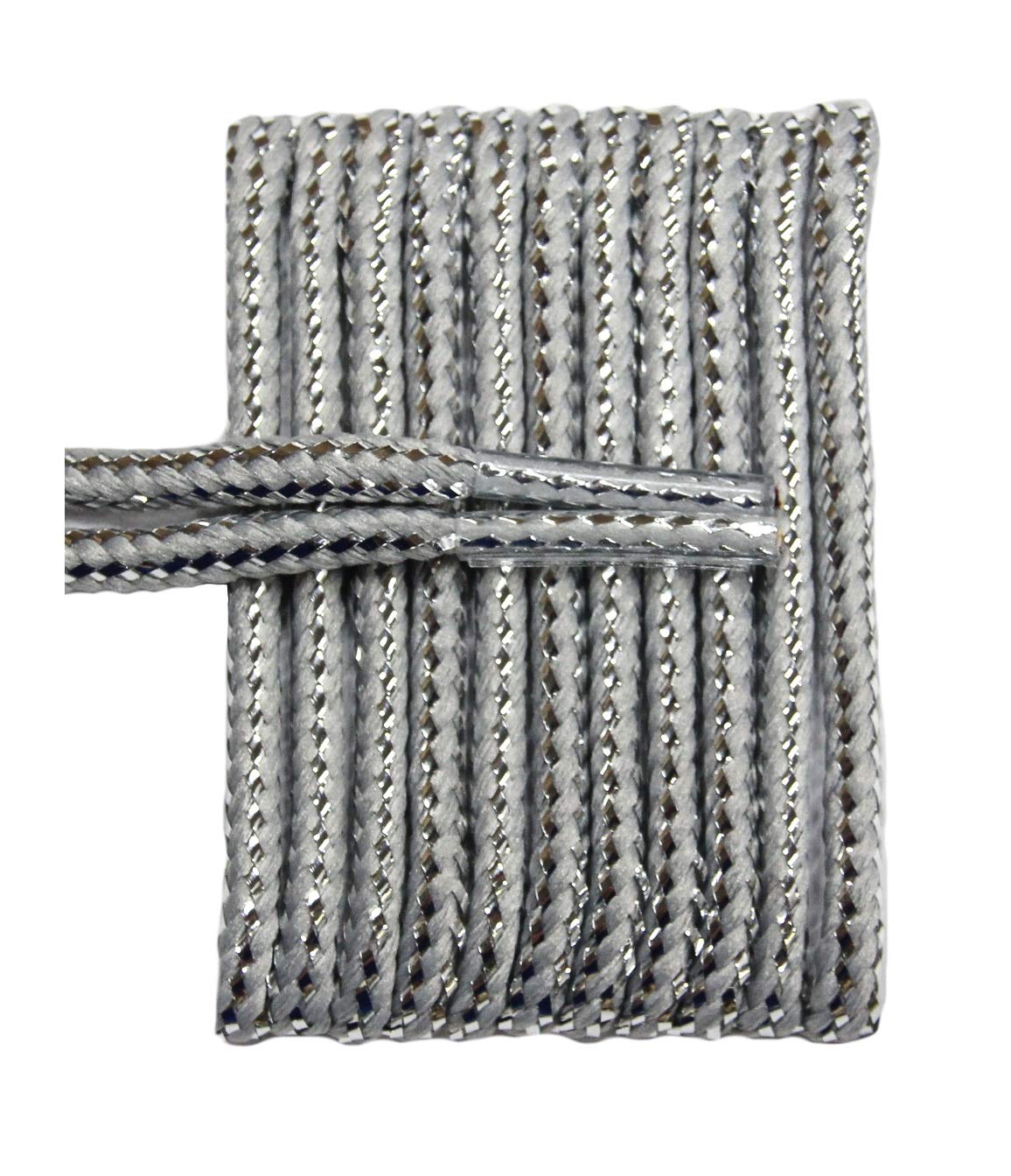 FeetPeople Round Boot & Shoe Laces - 45 Inch Metallic Grey Shoelaces (1 Pair) - Perfect for Hiking Boots, Work Shoes & Casual Sneakers