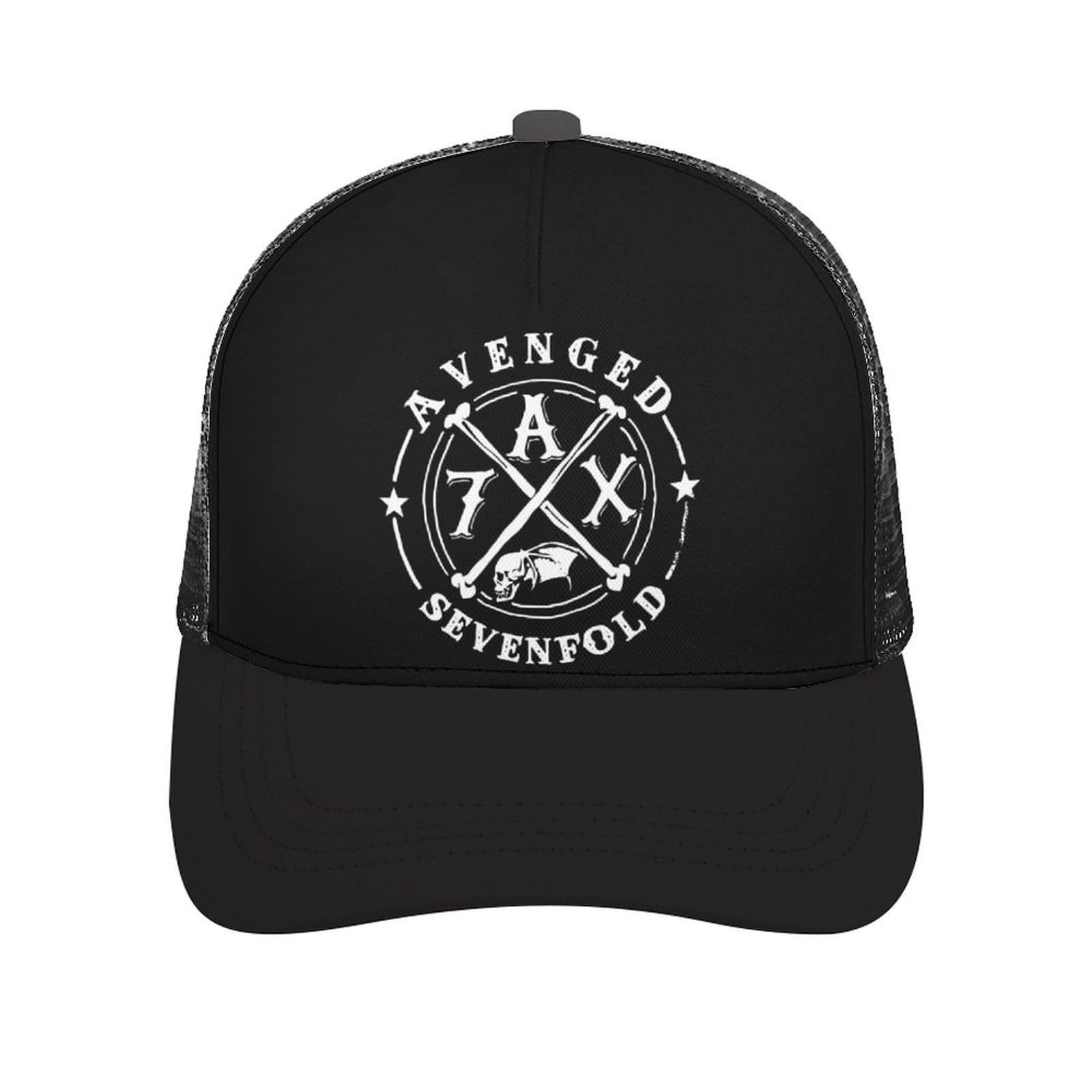 Sattika Baseball Cap - Avenged Sevenfold Trucker Hat, Mesh Back, Dad Hat for Men & Women - Fashion Casual Sport Sun Hat, Unisex Summer Golf Snapback Cap in Black - Perfect for Outdoor Activities, Concerts & Daily Wear