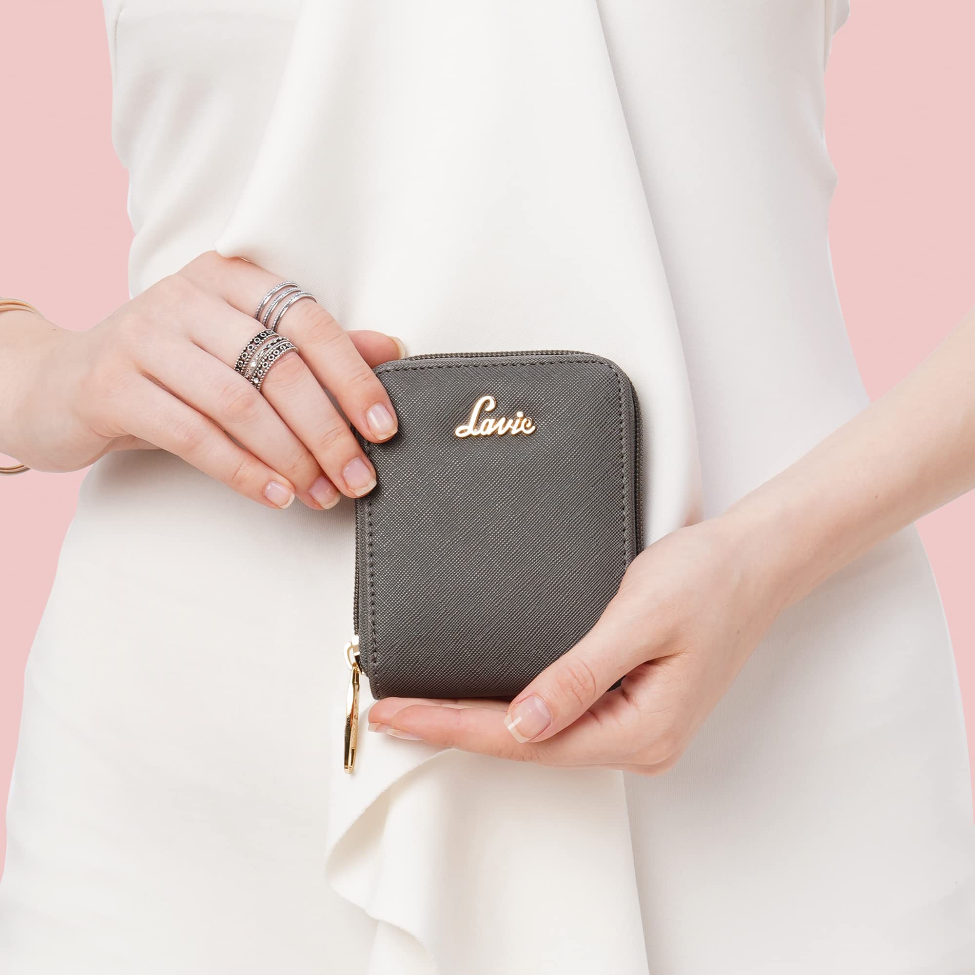 Lavie Women's Small Zip Around Purse & 2-Fold Wallet - Stylish Compact Handbag for Everyday Use, Travel, and Work Accessories
