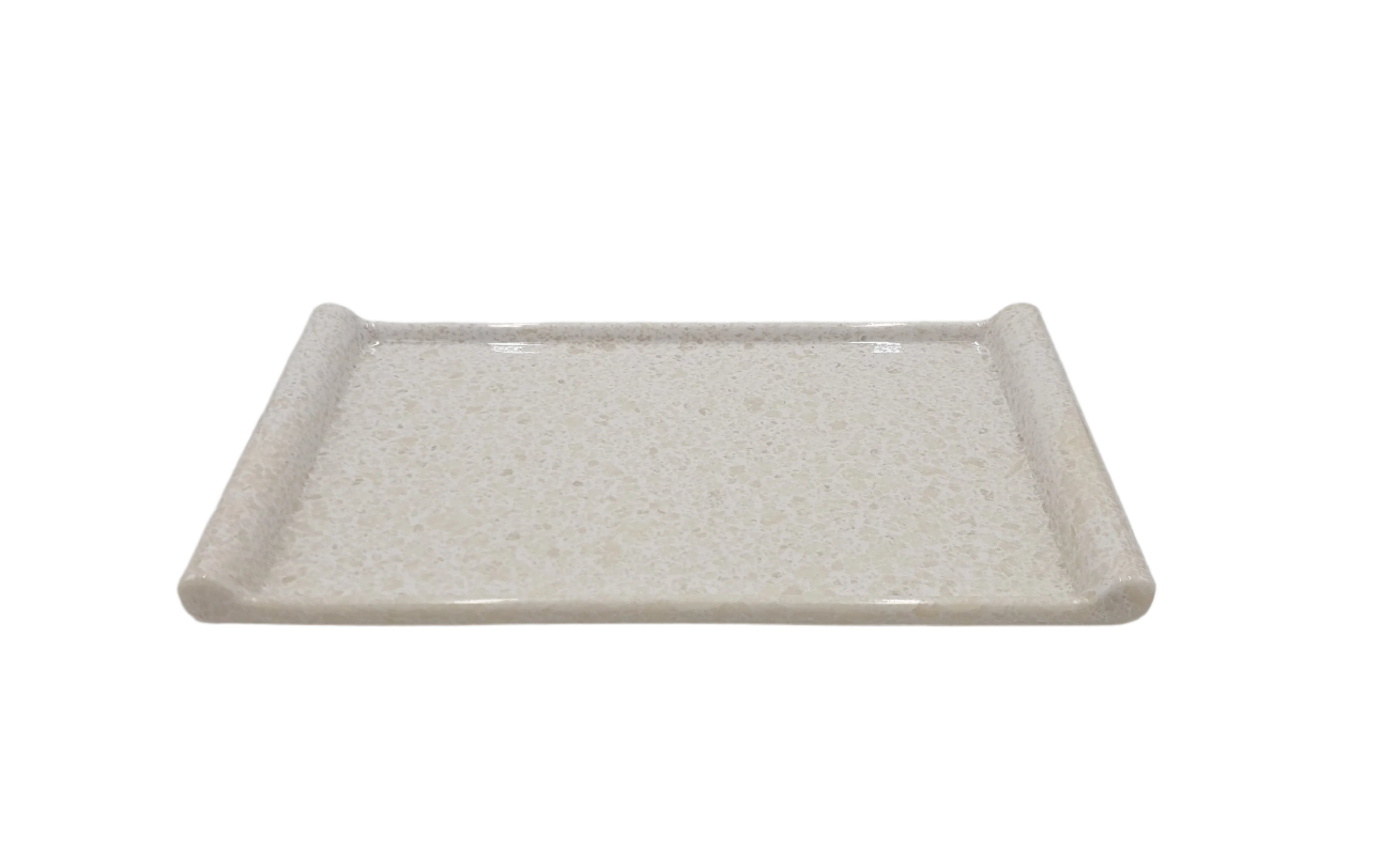 12x6.7 Inch White Melamine Serving Tray - Durable Rectangular Platter for Dining, Buffet, Party & Home Decor
