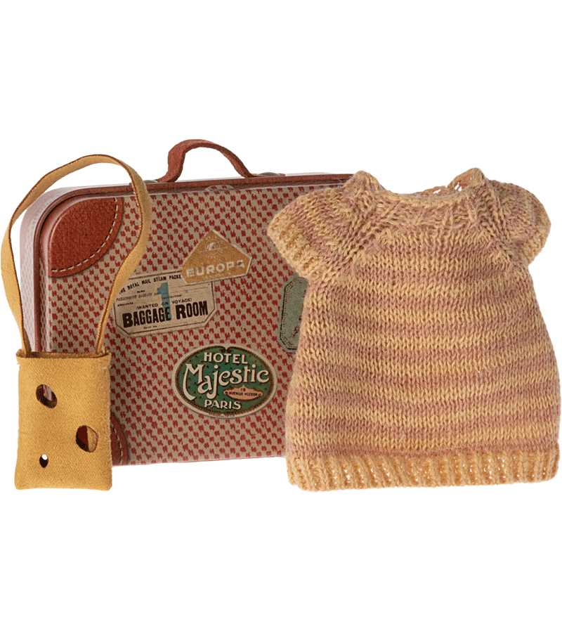 Maileg Knitted Dress & Matching Bag Set - Cozy Outfit for Girls | Perfect for Travel, Playdates & Special Occasions