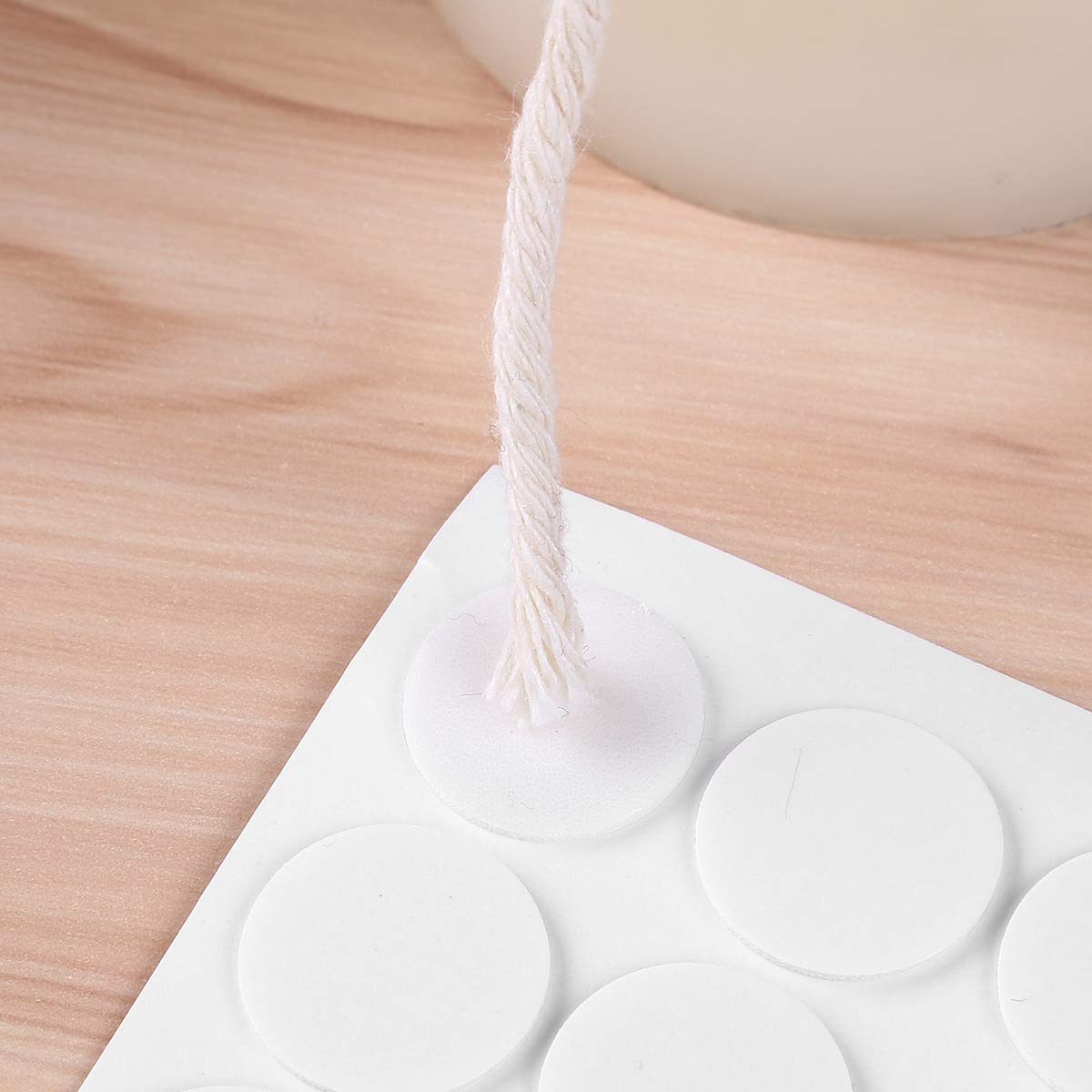 Heat-Resistant Double-Sided Candle Wick Stickers 1000Pcs (20mm) - DIY Candle Making Supplies for Wax Adhesion - Perfect for Handmade Soy, Beeswax & Paraffin Candles at Home