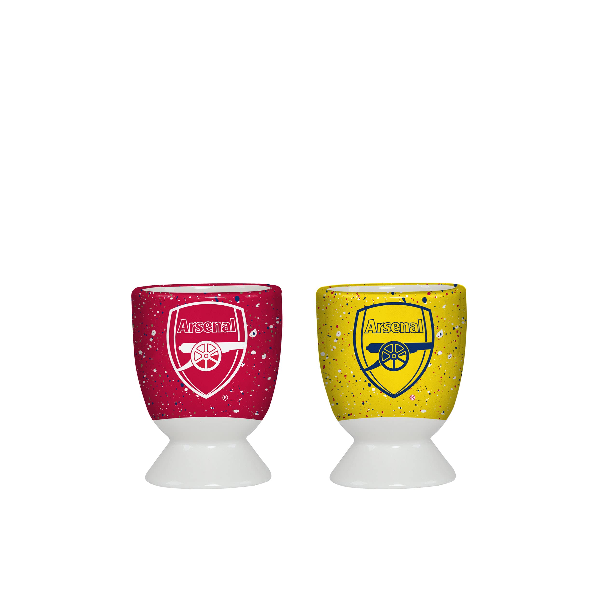 FOCO Arsenal FC Premier League Fan Paint Splatter Egg Cup Holders - Soccer Gift for Fans, Kitchen & Dining Decor, Football Party Supplies