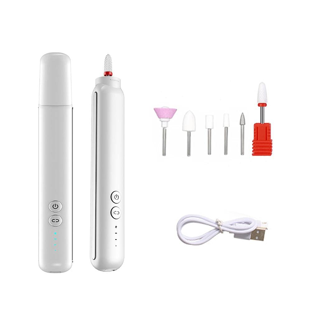 Bticx Cordless Electric Nail Drill Kit - 7PCS Professional Manicure Set with LED Light & USB Charging, Adjustable Speed Nail File & Polisher for Home Salon, Nail Art, Pedicure & DIY Nail Care