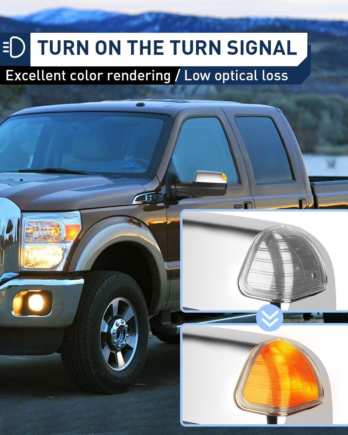 ECCPP Power Heated Towing Mirrors for Dodge Ram 1500/2500/3500 (2009-2017) - Chrome Exterior Side Mirrors with Turn Signal, Puddle Light & Main Glass - Perfect for Towing, Camping & Off-Road Adventures