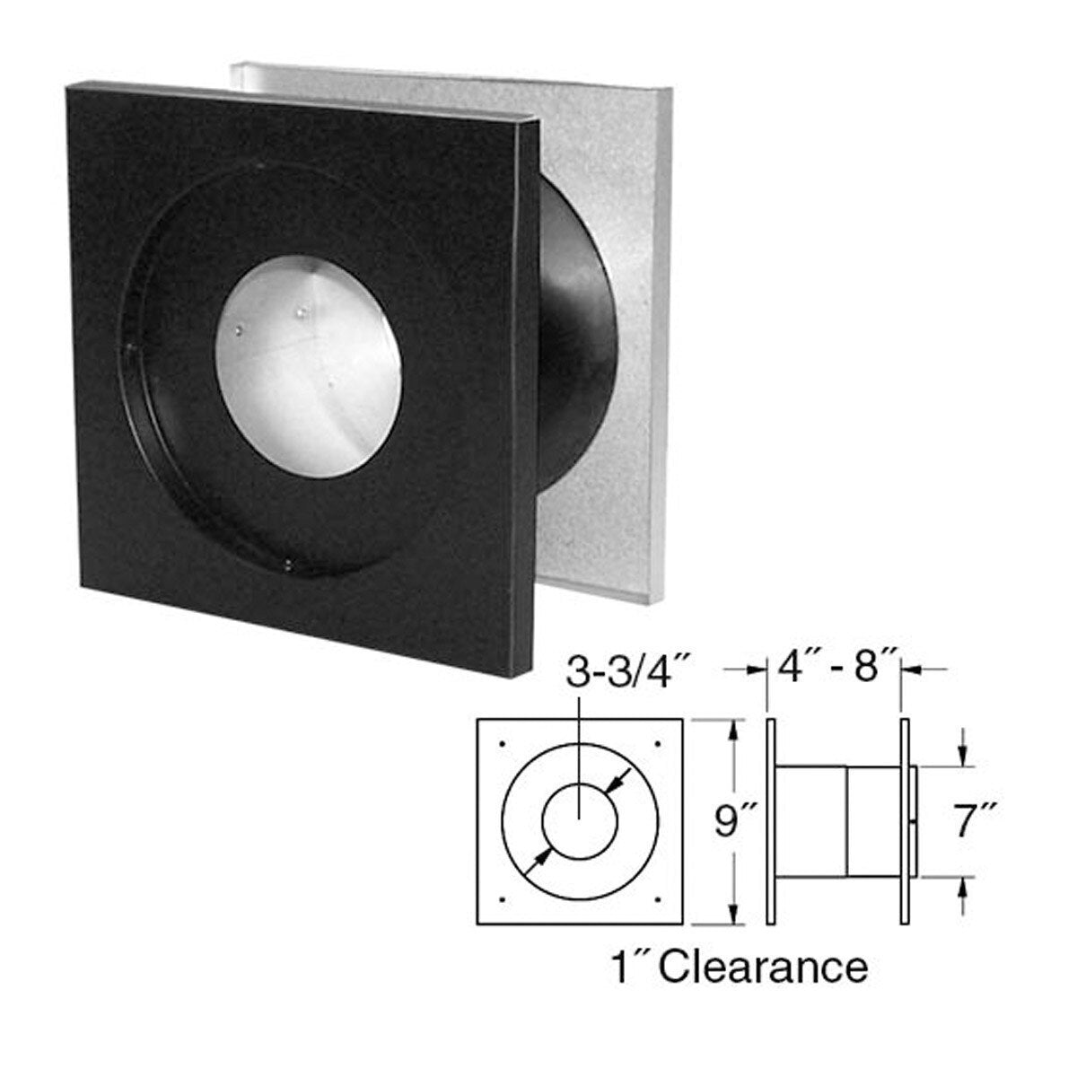 DuraVent 3 Inch PelletVent Pro Wall Thimble - Stainless Steel Chimney Pipe Adapter for Pellet Stoves - Perfect for Home Heating & Ventilation Systems