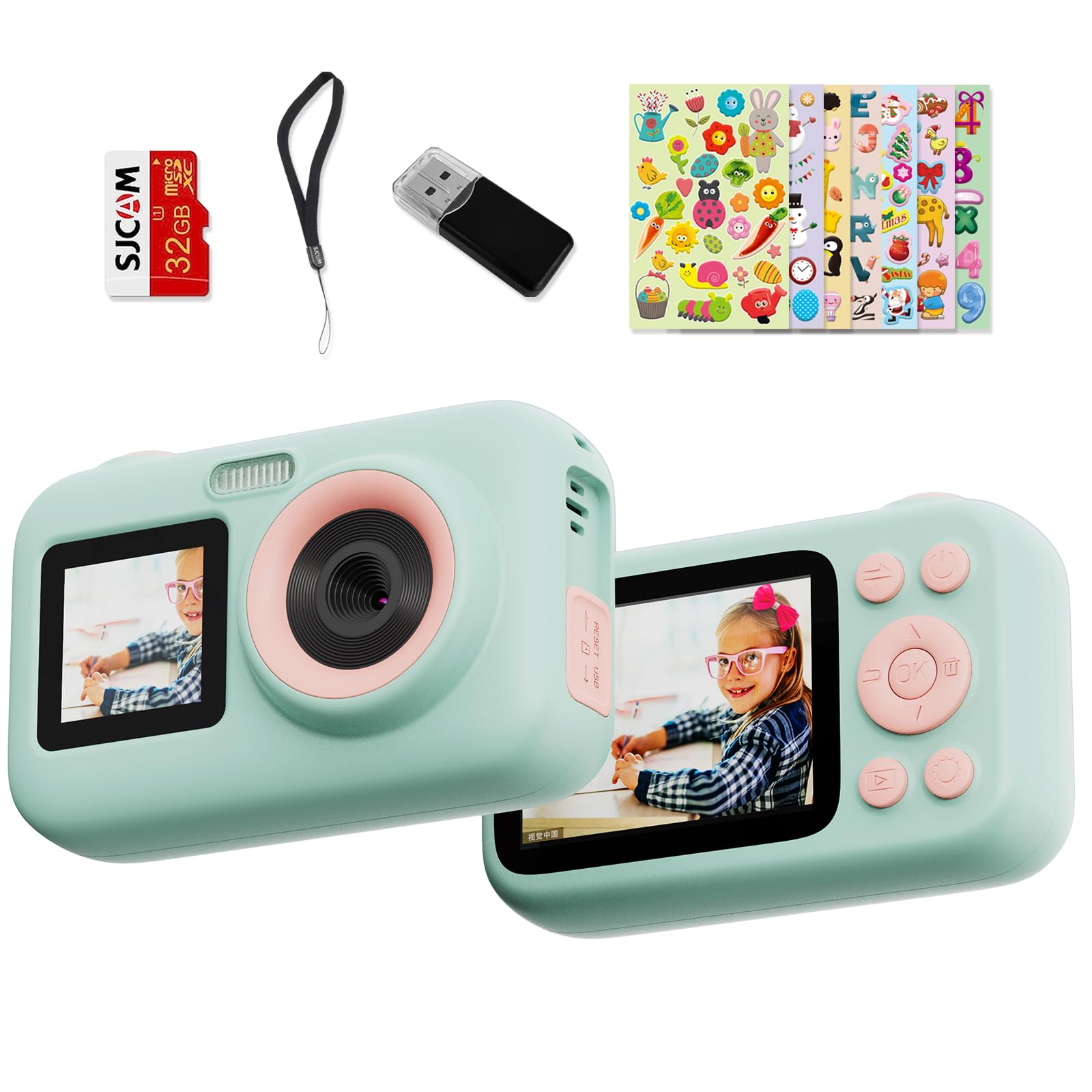 SJCAM Kids Camera with Dual Screen - 1080P HD 44MP Digital Video Camera for Children Ages 3-10, Perfect Christmas & Birthday Gift for Boys & Girls - Portable Toy Camera for Toddlers (Great for Travel, Parties & Outdoor Adventures)