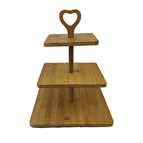 3-Tier Wooden Cake Stand - Elegant Dessert Display Plate for Wedding, Party & Kitchen Storage | Multi-Purpose Serving Tray for Cakes, Fruits & Snacks | Rustic Wood Cake Pop Stand & Organizer (Color: A)