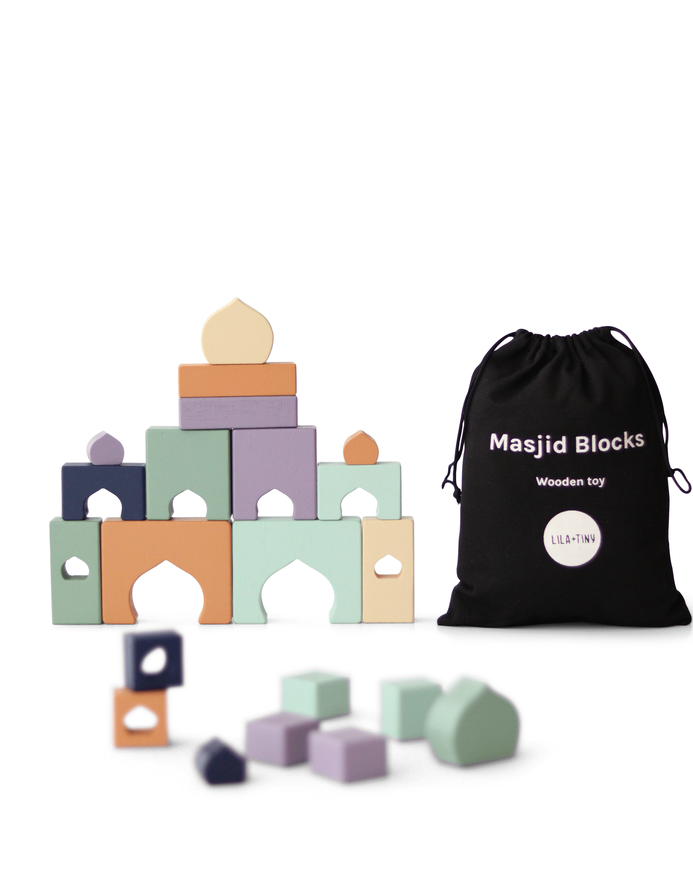 Lila+Tiny Islamic Mosque Building Blocks - Educational Toy for Kids, Halal Play Set - Perfect for Ramadan, Eid Gifts & Muslim Family Activities