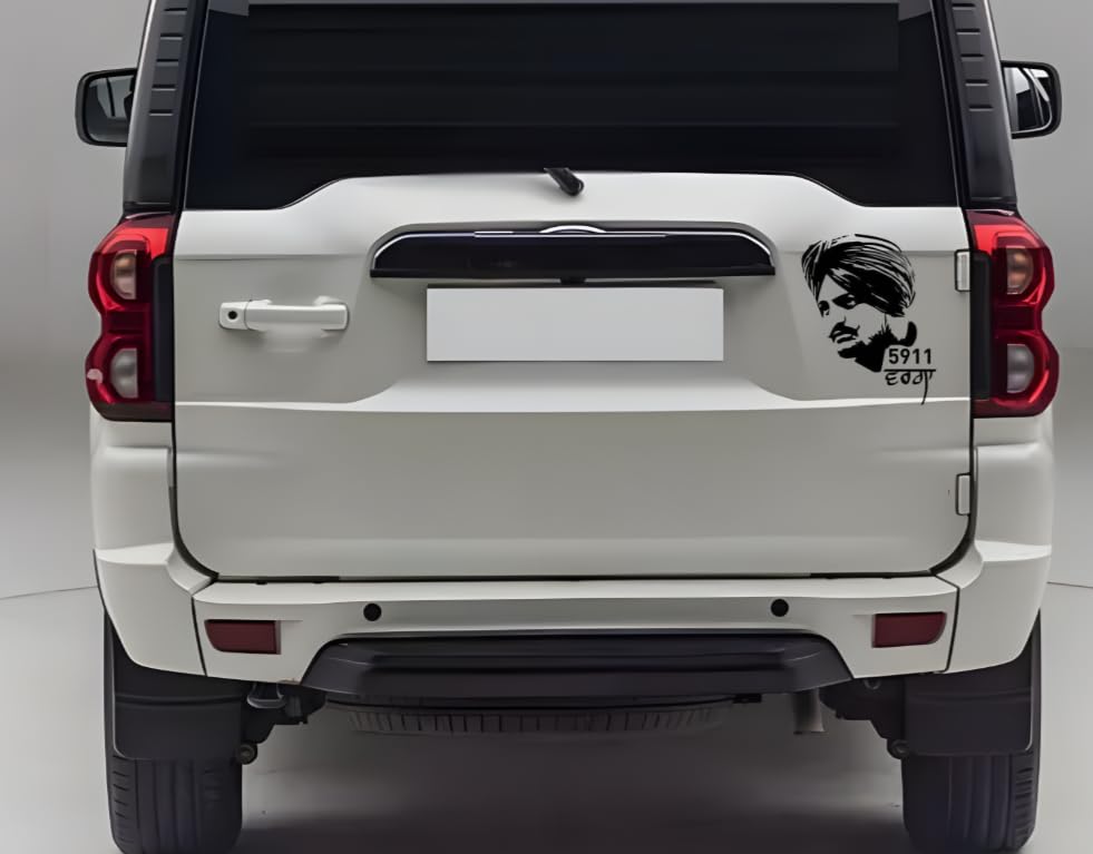 Avsarachna Sidhu Moosewala Black Vinyl Sticker (18x14 cm) - Premium Car & Bike Decal for Fans - Durable, Waterproof, Easy to Apply - Perfect for Vehicles, Laptops & Personal Belongings