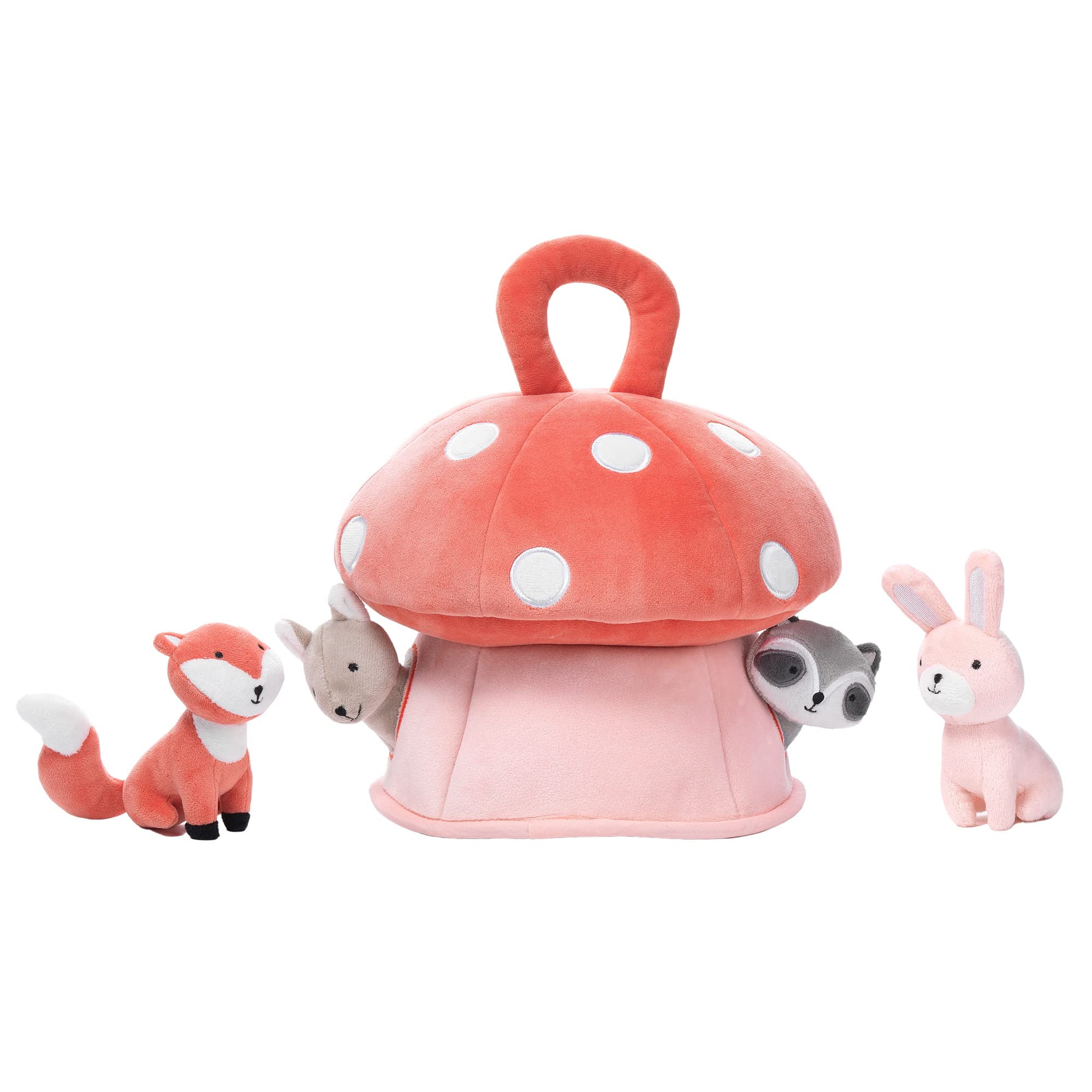 Lambs & Ivy Interactive Plush Mushroom House with Stuffed Animal Toys - Soft Playhouse for Kids, Toddler Gift & Nursery Decor - Perfect for Imaginative Play & Bedroom Decorations
