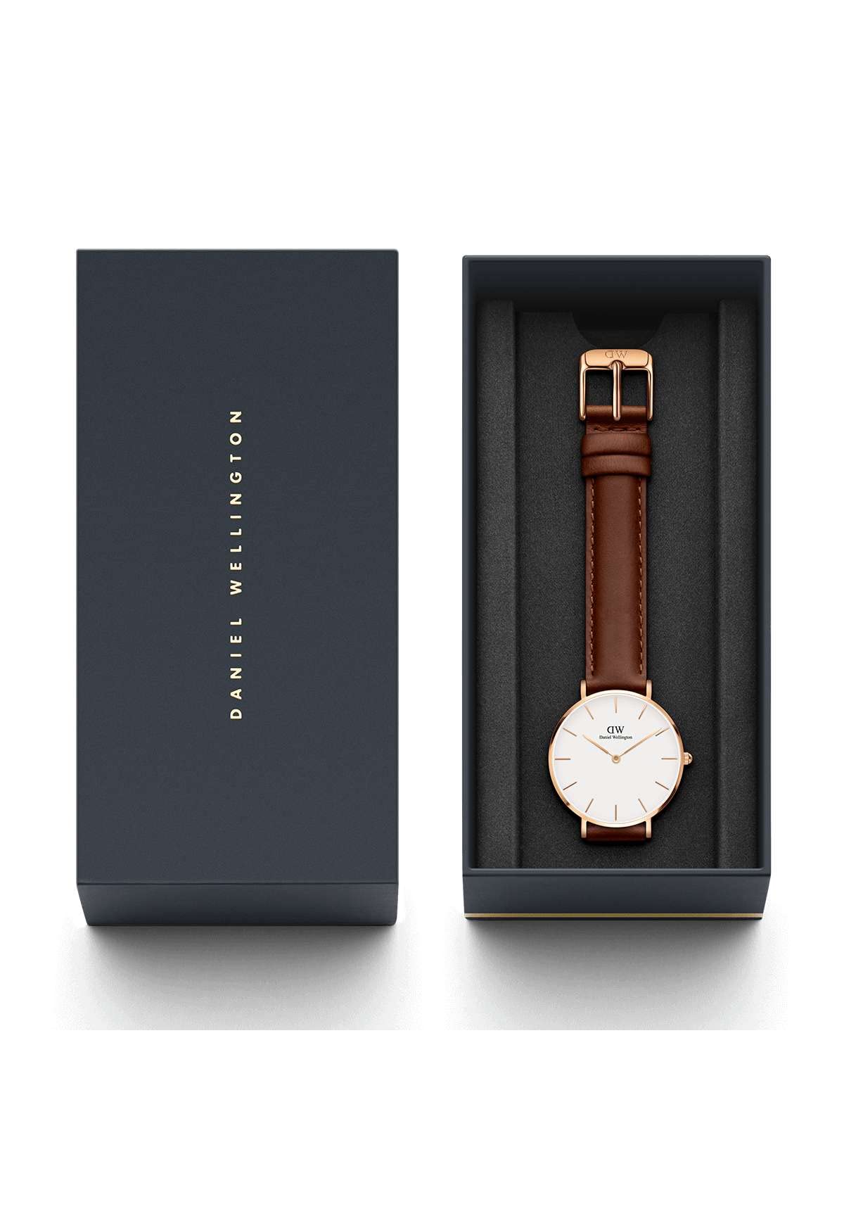 Daniel Wellington Petite St Mawes Watch - Italian Brown Leather Band for Women | Elegant Minimalist Design, Perfect for Office, Date Night & Everyday Wear