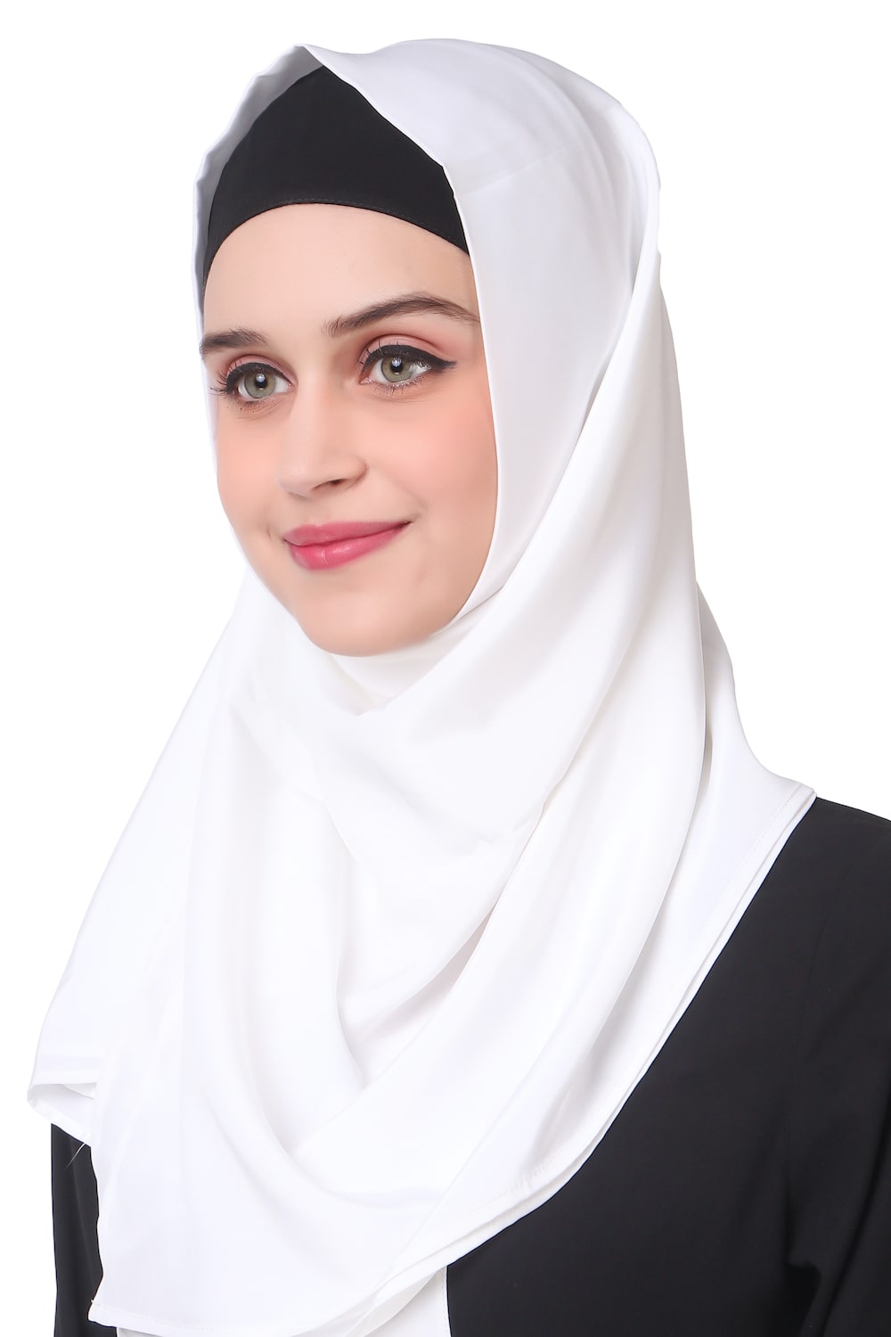 Elegant Black and White Contrast Panel Abaya - Modest Islamic Dress for Women - Perfect for Prayer, Mosque, and Special Occasions