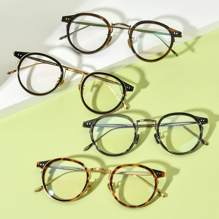 Zorin Acetate Round Glasses Frames for Men & Women - Lightweight Retro Eyewear with Spring Hinges - Perfect for Reading, Computer Use & Fashion Accessories