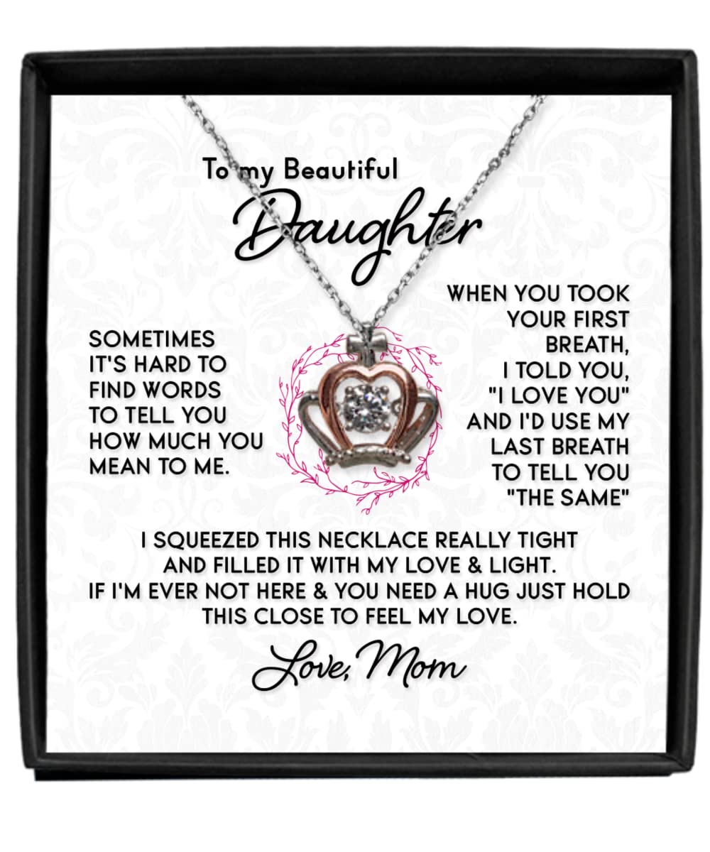 Zapbest Elegant Crown Pendant Necklace for Daughter - Perfect Birthday, Graduation Gift from Mom | Jewelry for Special Occasions & Mother-Daughter Bonding