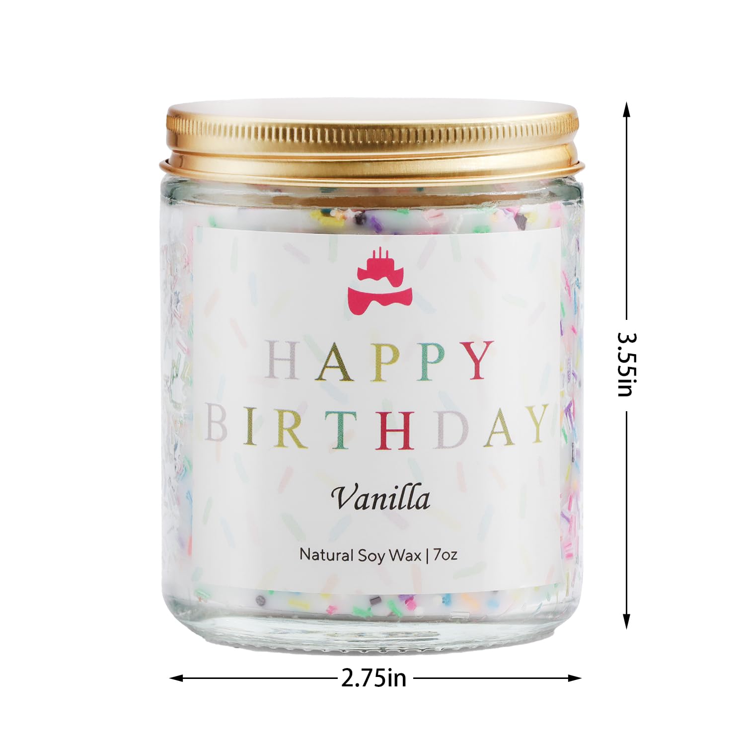 Lihome Happy Birthday Soy Wax Candle - Vanilla Scented Birthday Gift for Women, Men, Mom, Dad, Sister, Teacher & Friends - Natural Aromatherapy Candle for Home Decor, Relaxation & Celebration