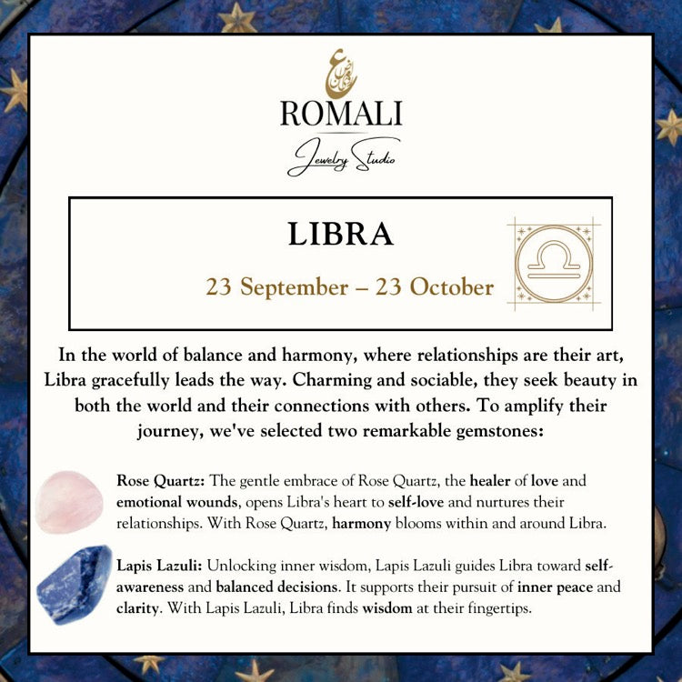 Libra Zodiac Bracelet - Rose Quartz & Lapis Lazuli Beaded Astrology Jewelry for Women - Perfect for Gifts, Meditation & Spiritual Healing