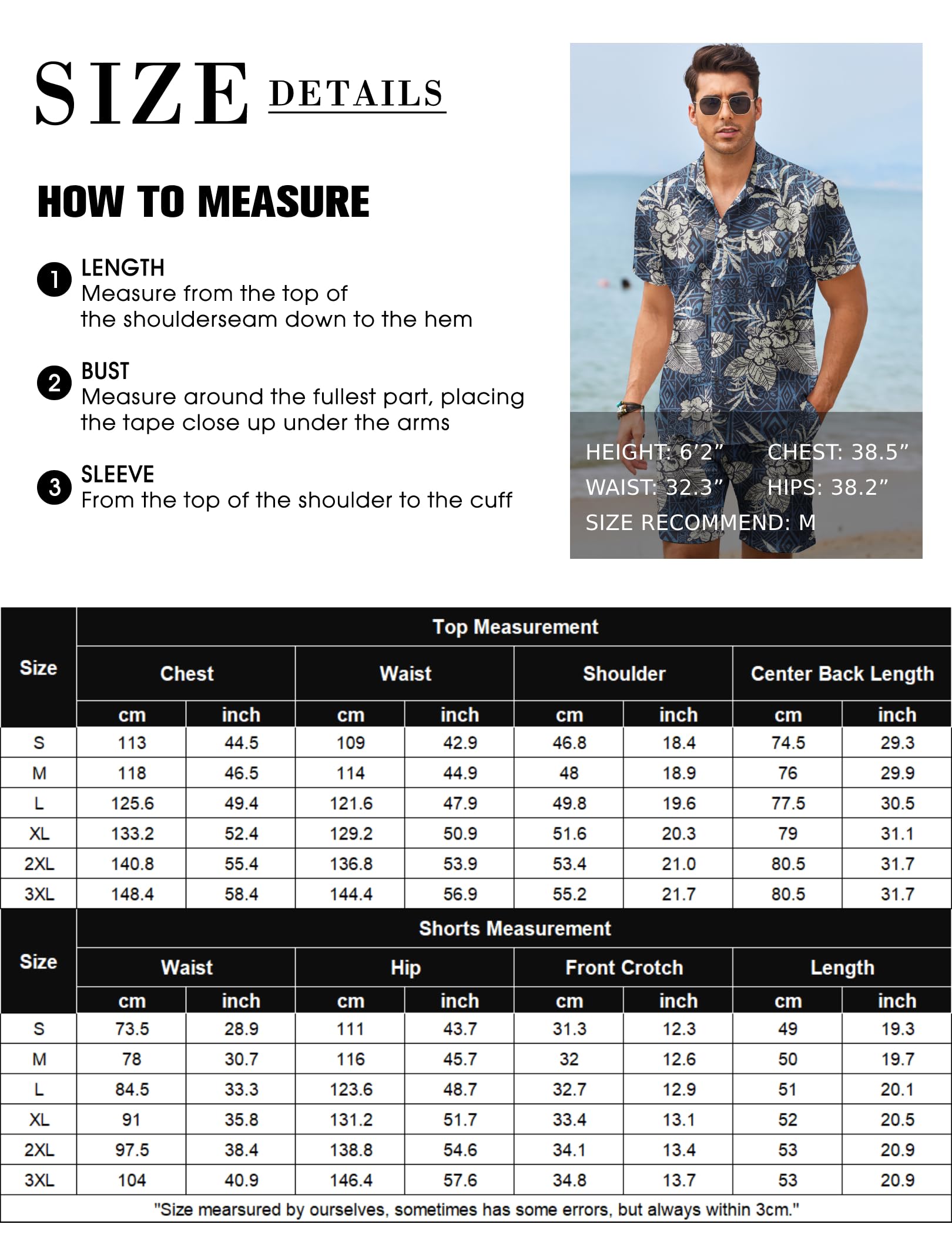 COOFANDY Men's Hawaiian Floral Print 2-Piece Outfit - Matching Summer Beach Shirt & Shorts Set | Tropical Vacation, Pool Party, Casual Wear