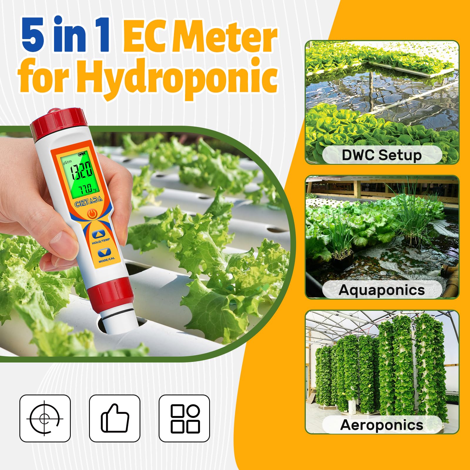 5-in-1 Digital Pool Water Tester - Accurate Salt, pH, TDS, EC Meter for Saltwater Pools, Hot Tubs & Spas | Multi-Functional Water Quality Monitor for Swimming Pools, Aquariums & Hydroponics | Perfect for Home Maintenance & Professional Water Testing