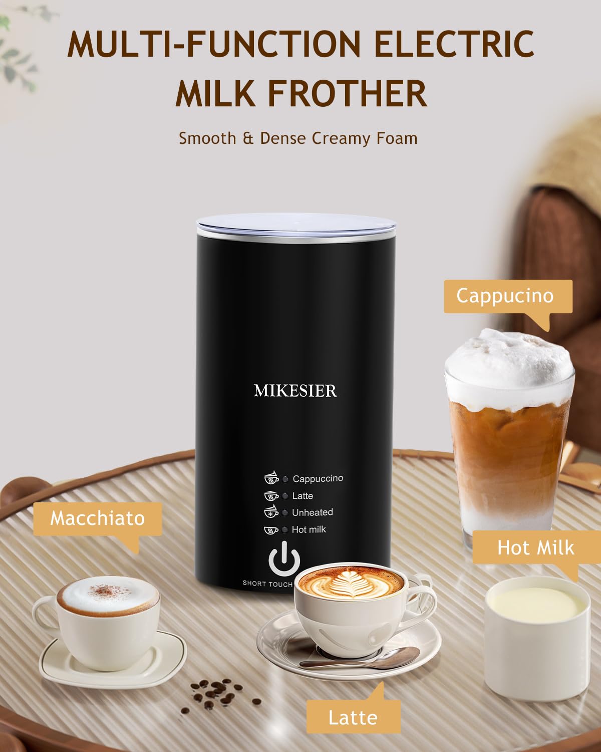3-in-1 Single Serve Coffee Maker for K-Cups & Ground Coffee - Compact Espresso Machine with Milk Frother, 6-14oz Brew Size, 28oz Removable Water Tank, Adjustable Drip Tray - Perfect for Home, Office & Small Spaces