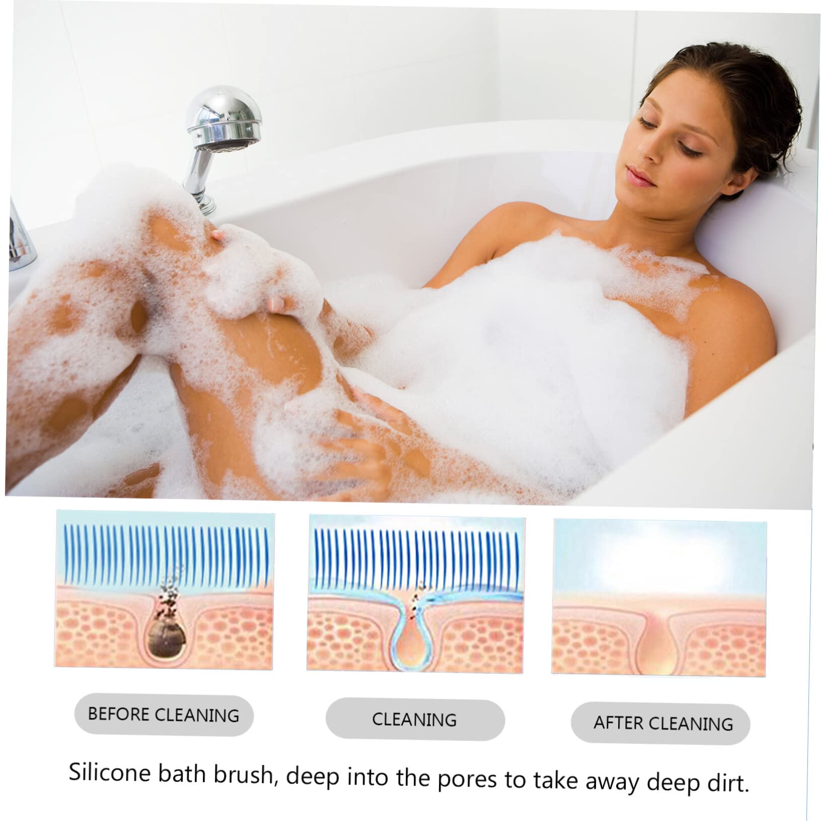 DOITOOL Silicone Bath Brush - Exfoliating Body Scrubber & Shampoo Massager for Adults & Babies | Gentle Skin Cleansing, Scalp Care & Face Washing | Perfect for Shower, Spa & Daily Hygiene Routine
