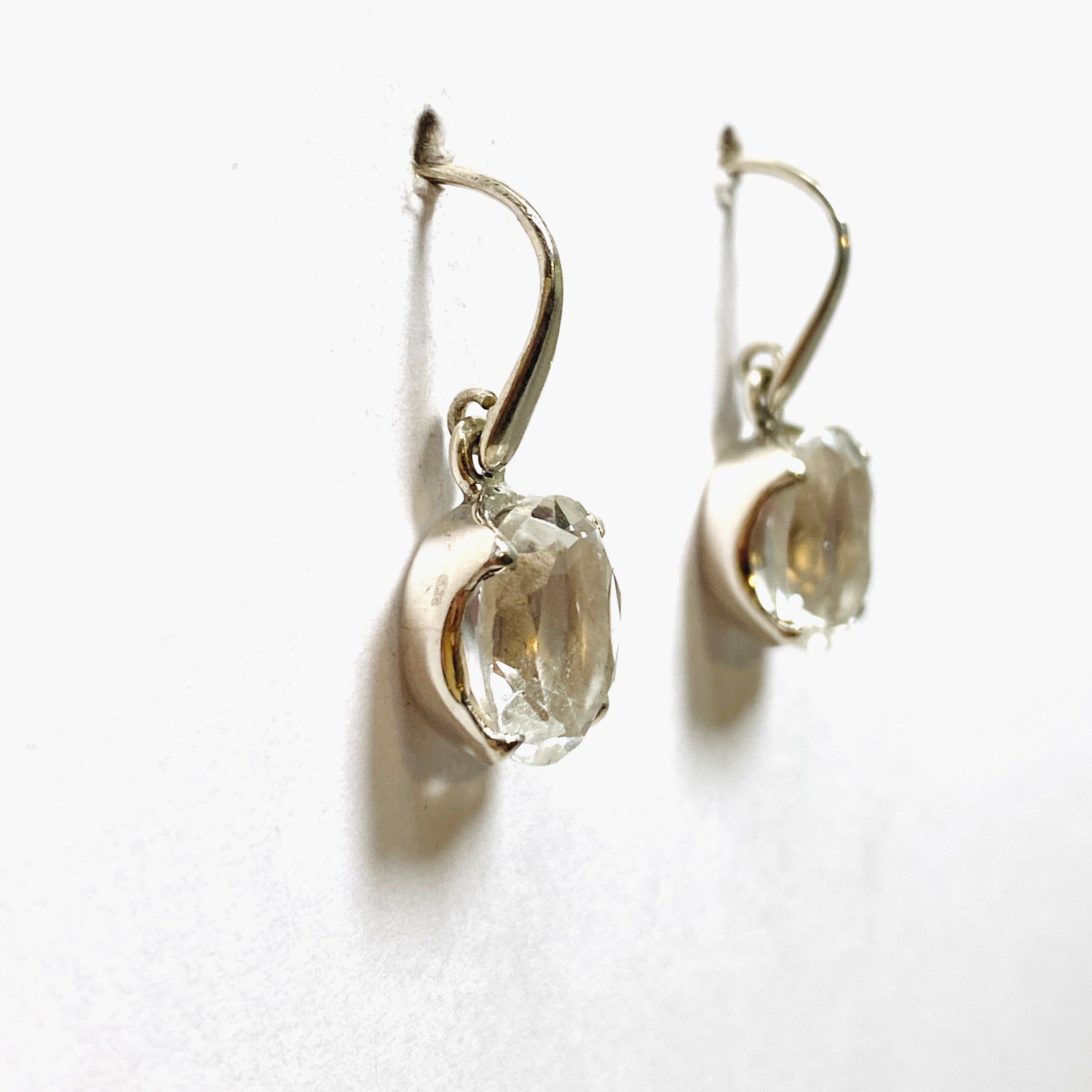 Clear Quartz Oval Faceted Earrings for Women - Elegant Crystal Stud Earrings for Daily Wear & Special Occasions | PEGJ216