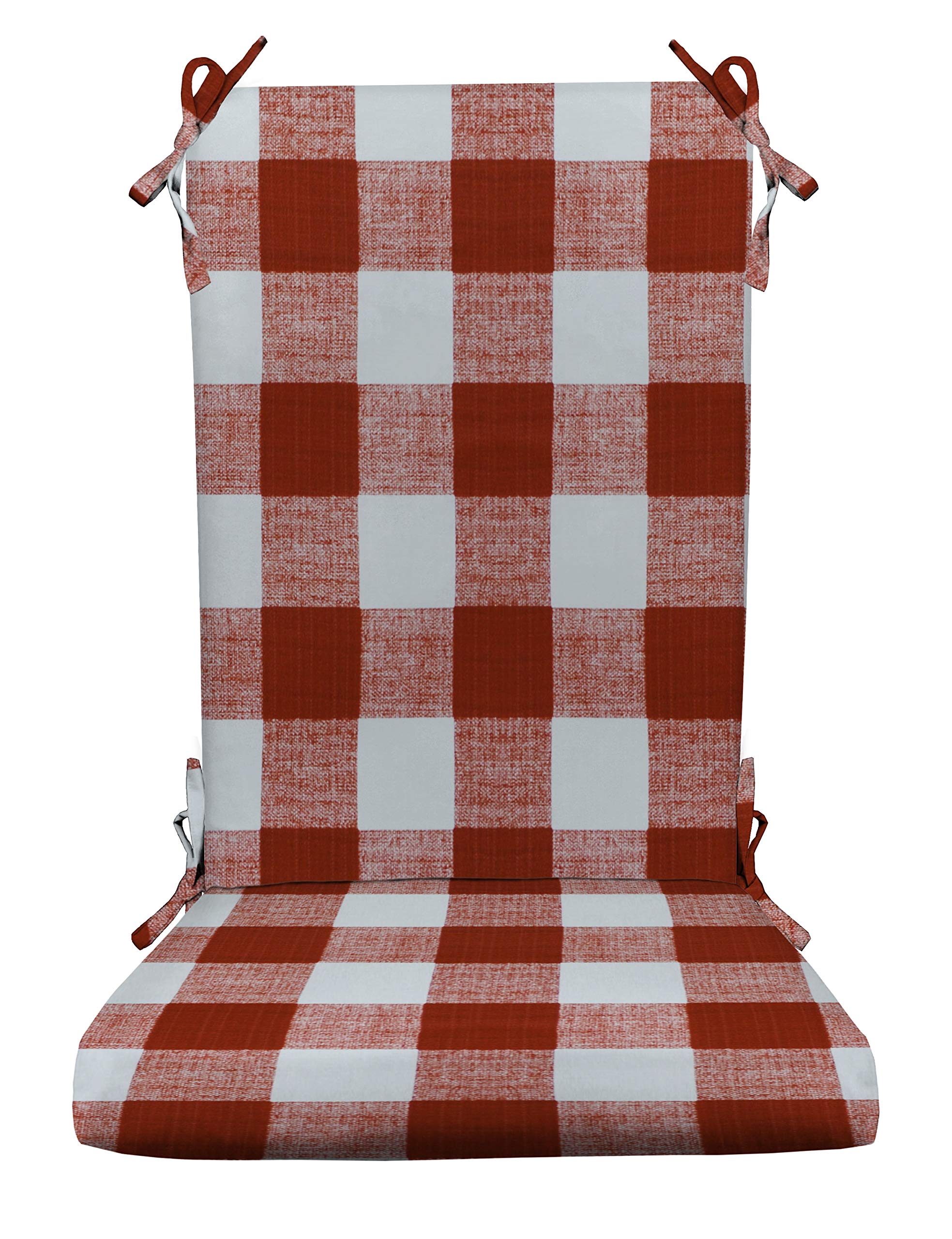 RSH Décor Indoor Outdoor Foam Rocking Chair Cushion - Waterproof & Comfortable Seat Pad for Patio, Garden, Porch - Choose Size & Color (Standard, Red Buffalo Plaid) - Perfect for Relaxing, Reading & Lounging