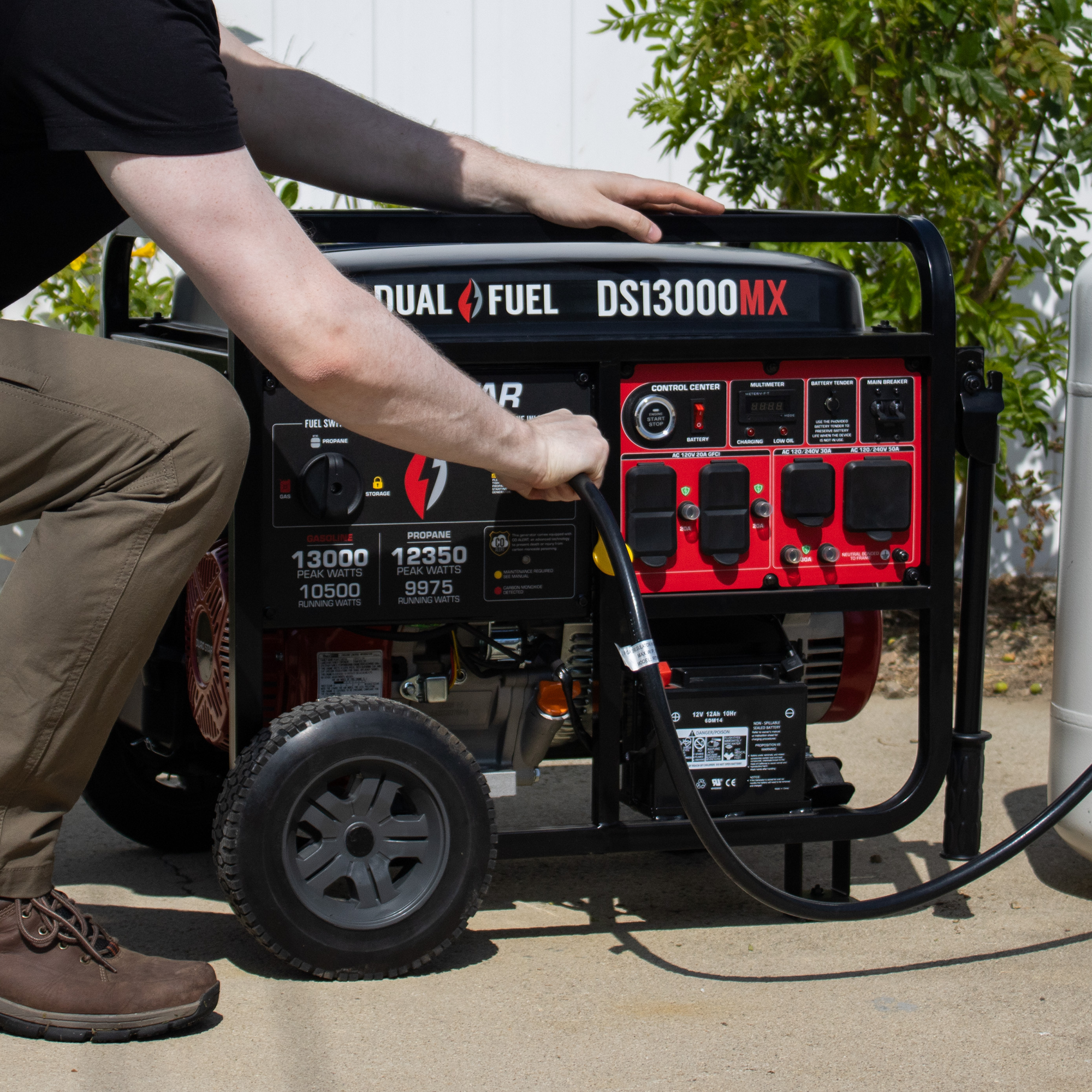 13,000W Dual Fuel Portable Generator with CO Alert - Reliable Power for Camping, Emergencies & Home Backup