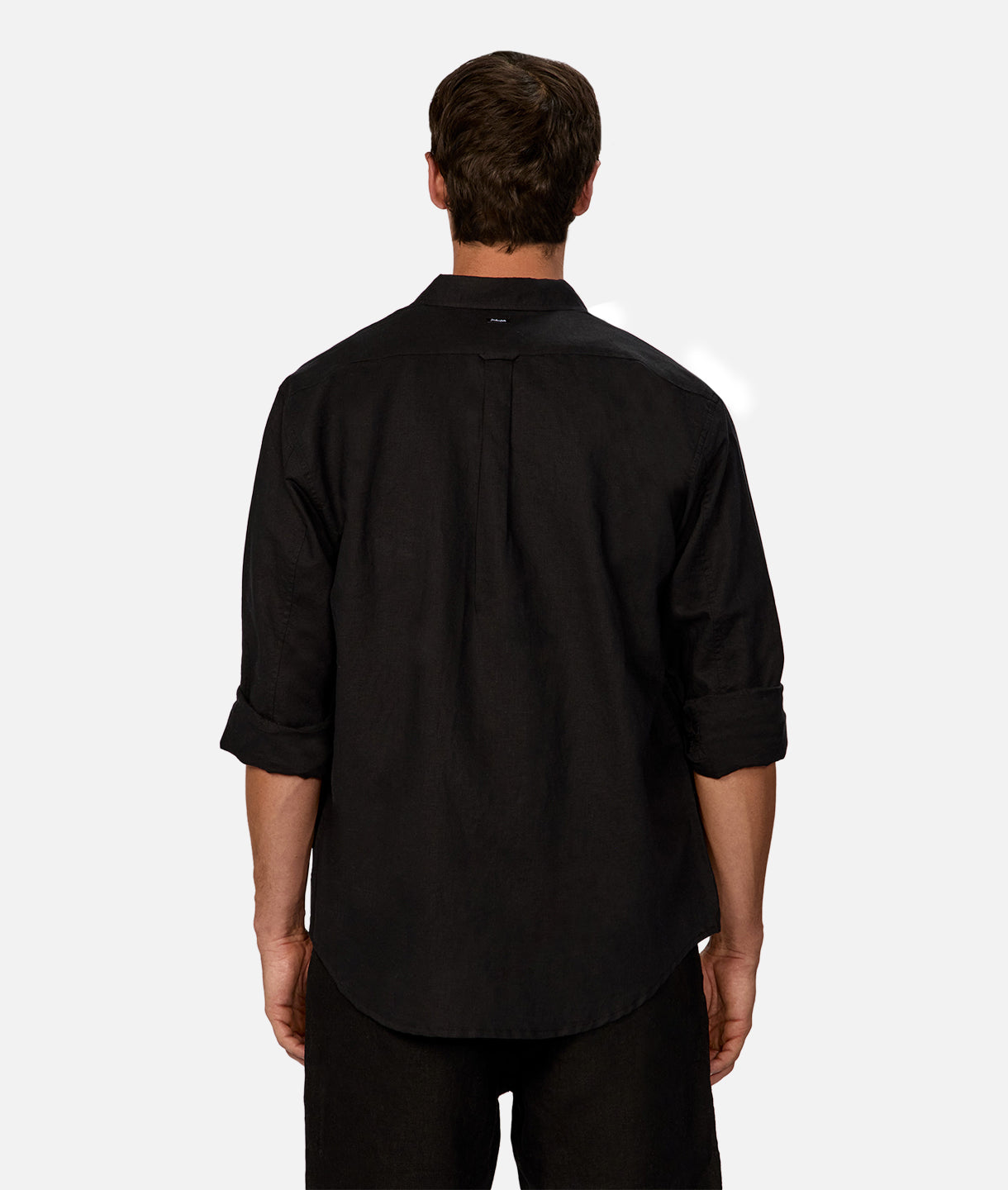 Premium Tennyson Linen Blend Long Sleeve Shirt for Men - Classic Black Button-Up Shirt for Business Casual & Summer Outfits