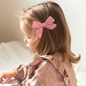 20Pcs Linen Hair Bows with Alligator Clips for Girls - CÉLLOT Baby Toddler Kids Teen Hair Accessories (Pink) | Perfect for School, Parties, Holidays & Everyday Wear
