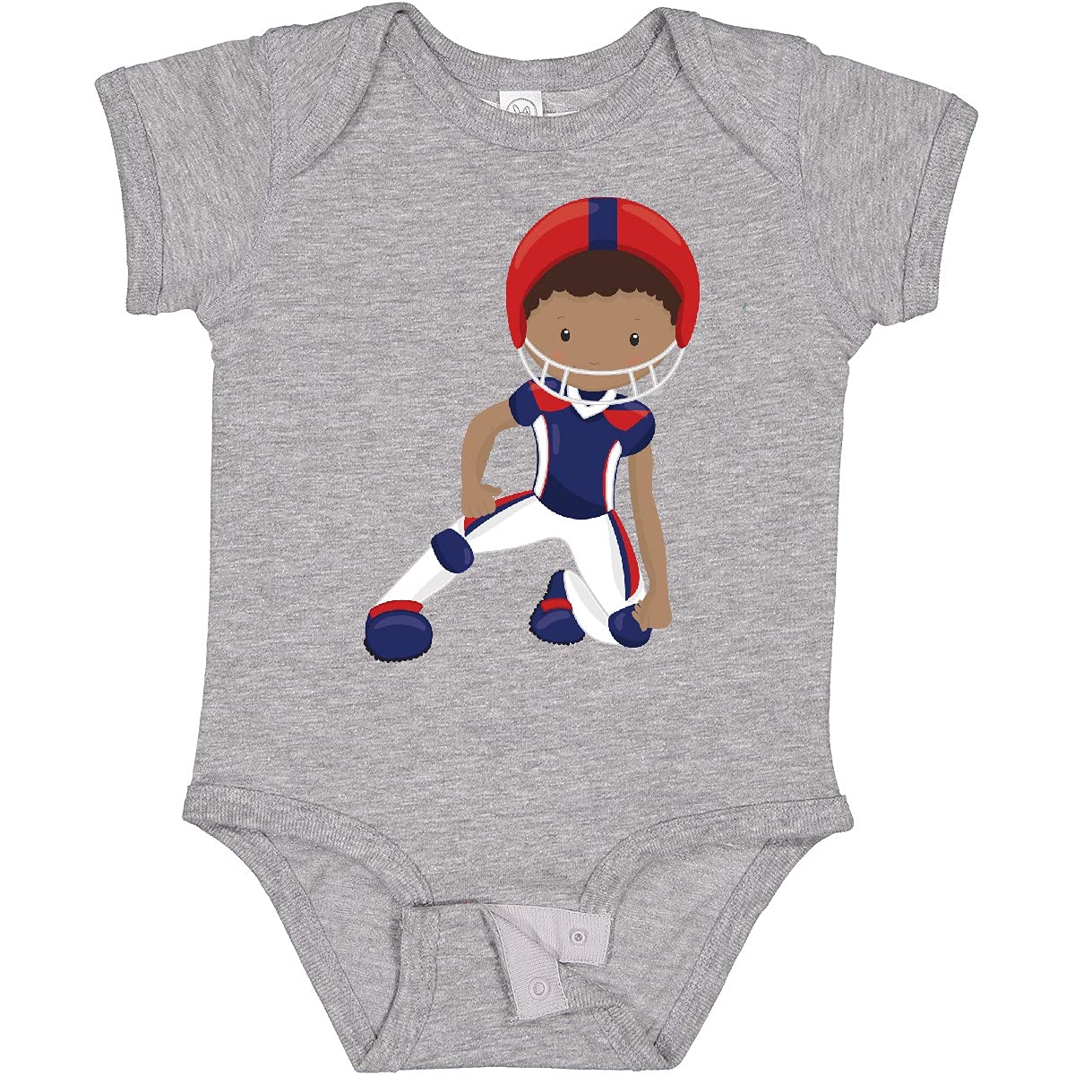 Inktastic African American Boy Rugby Player Team Sport Baby Bodysuit - Soft Cotton Onesie for Infants, Toddler Sports Fan Gift, Game Day Outfit