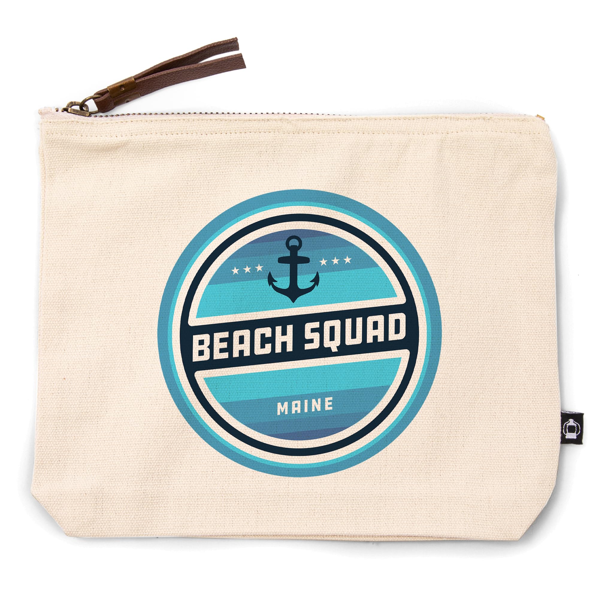 **Lantern Press Maine Beach Squad 100% Cotton Zipper Pouch - Waterproof Travel Organizer, Cosmetic Bag, Toiletry Case - Perfect for Beach Trips, Camping & Daily Essentials Storage**