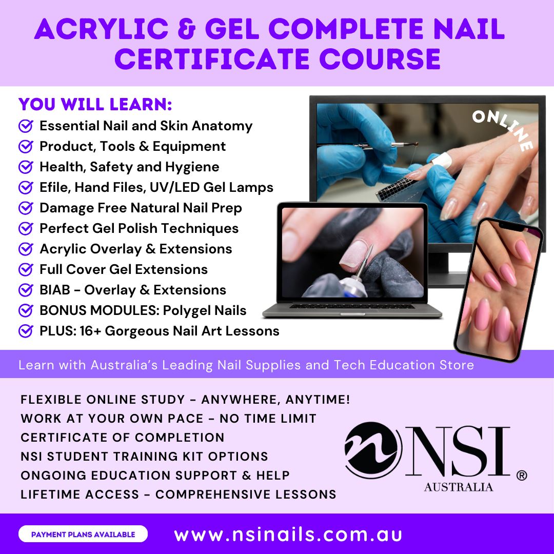 Professional Acrylic, BIAB, Gel X Full Nail Technician Certification Course Online - Learn Nail Art Techniques for Salons & Home Use