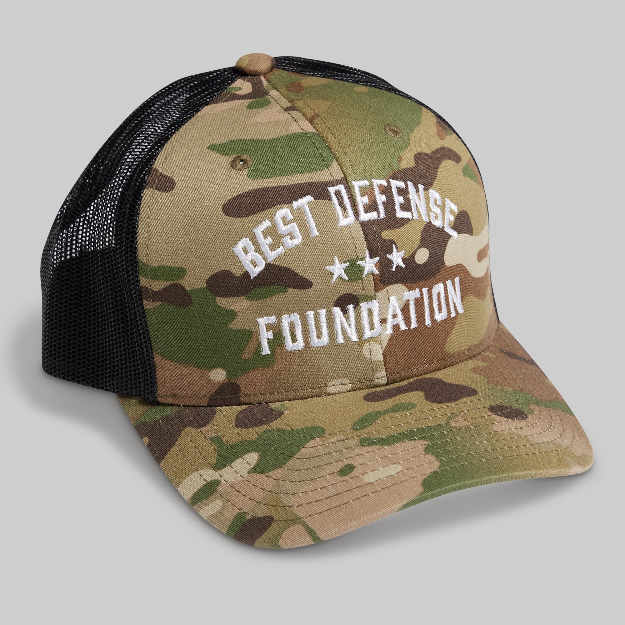 BDF Born Primitive Trucker Hat - Multicam Camo Adjustable Snapback Cap for Outdoor, Hiking & Casual Wear