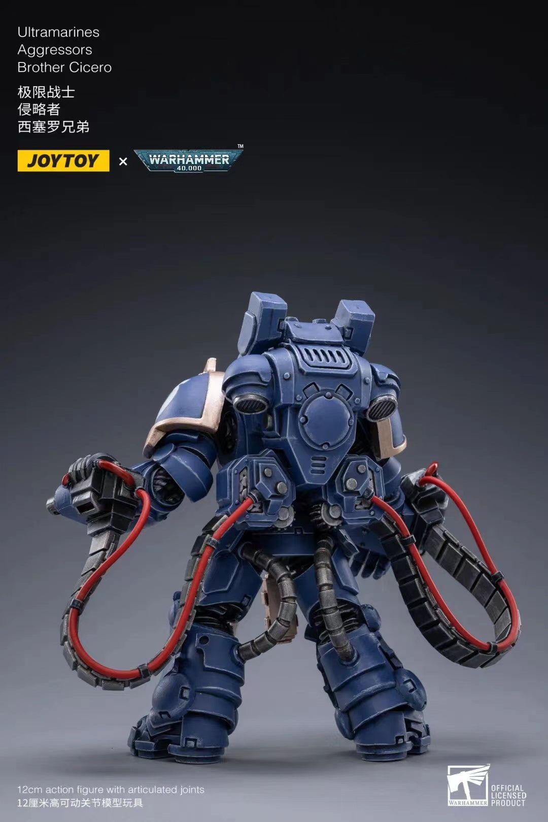 1/18 JOYTOY Warhammer 40K Ultramarines Aggressors Action Figure Set (3pcs) - Space Marine Collectible for Tabletop Gaming & Display